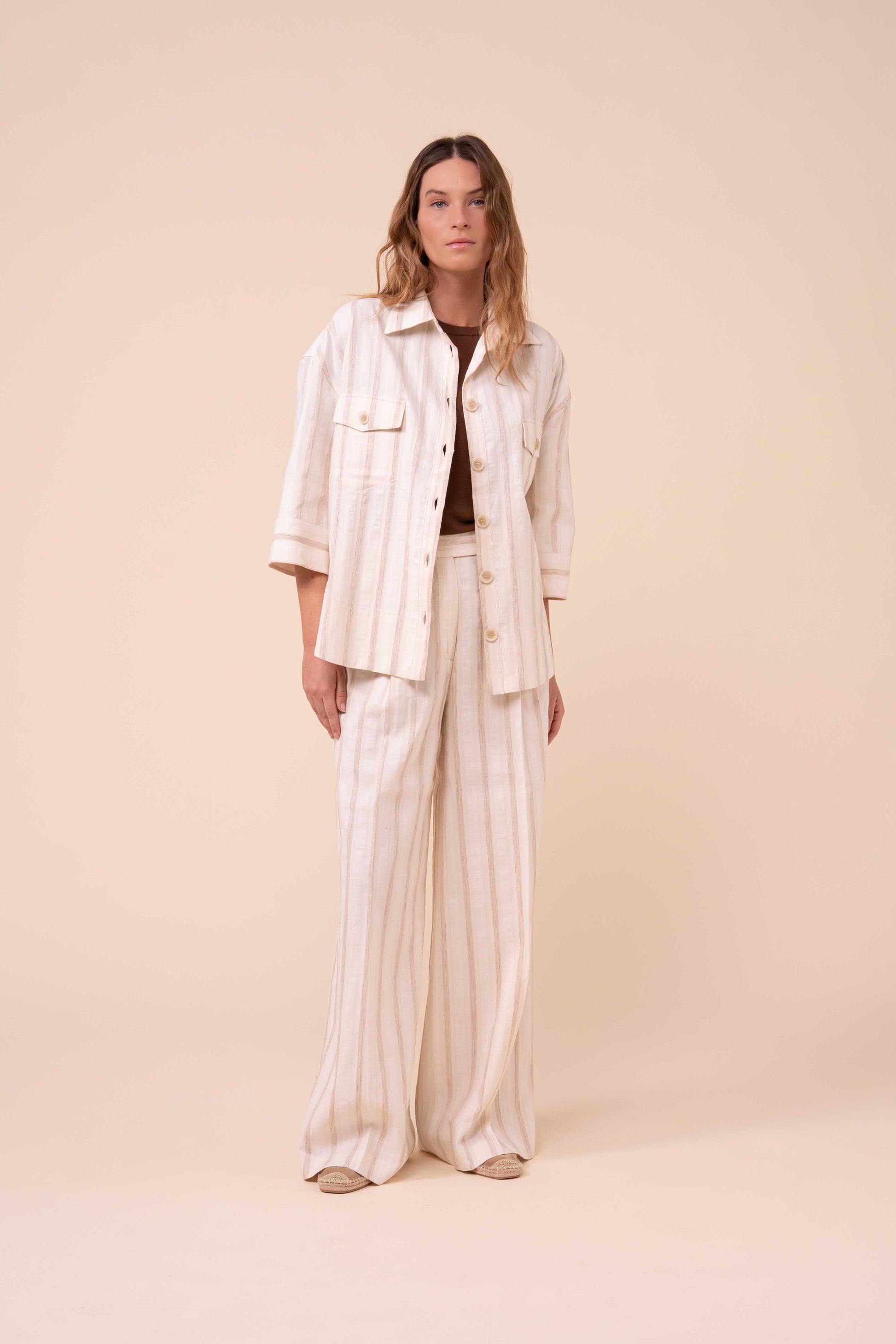 Gil camicia a righe in cotone e lino  - LINEN