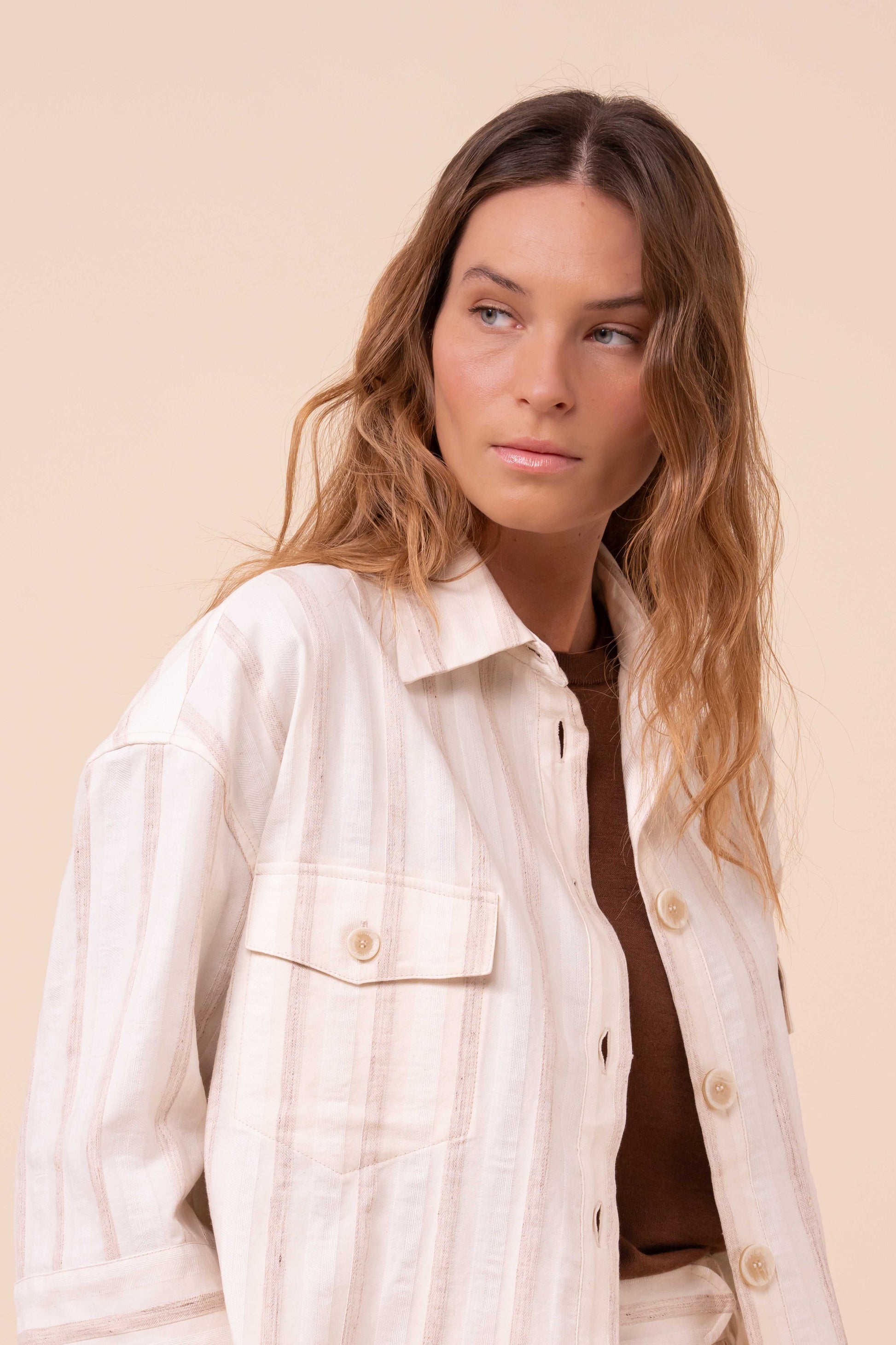 Gil camicia a righe in cotone e lino  - LINEN