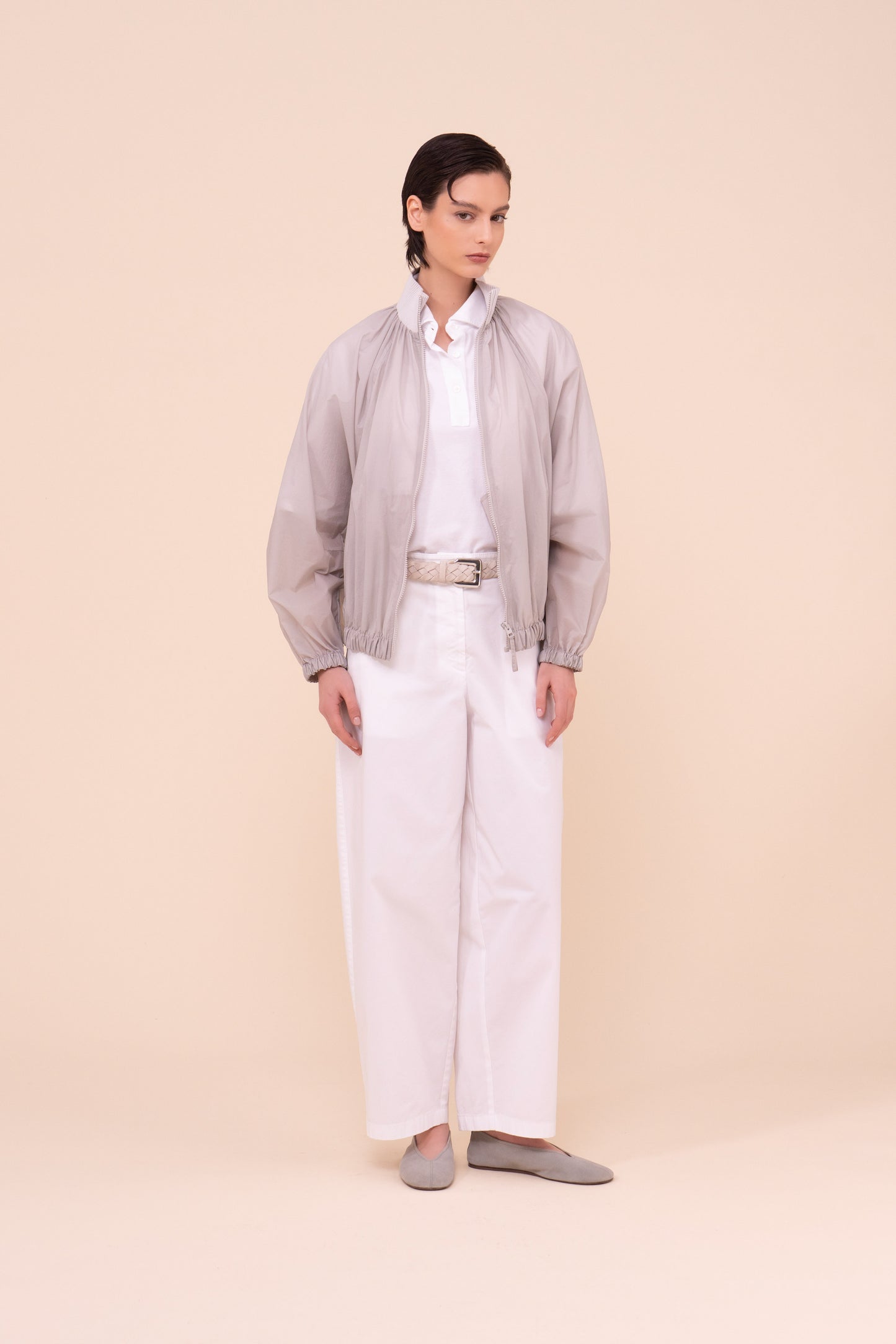 Barocco Ultra-Light Technical Bomber Jacket - WHITESMOKE