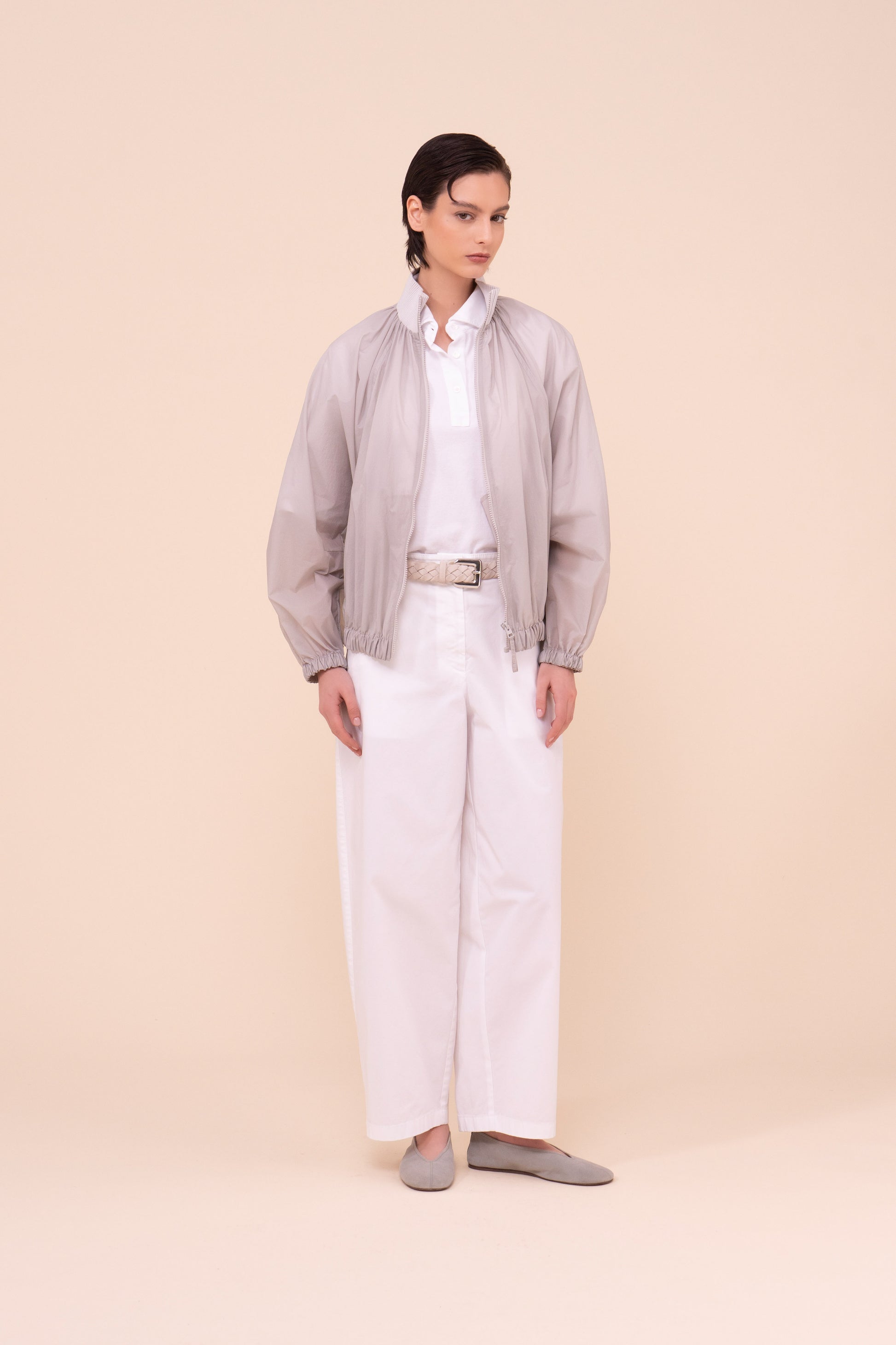 Barocco Ultra-Light Technical Bomber Jacket - WHITESMOKE