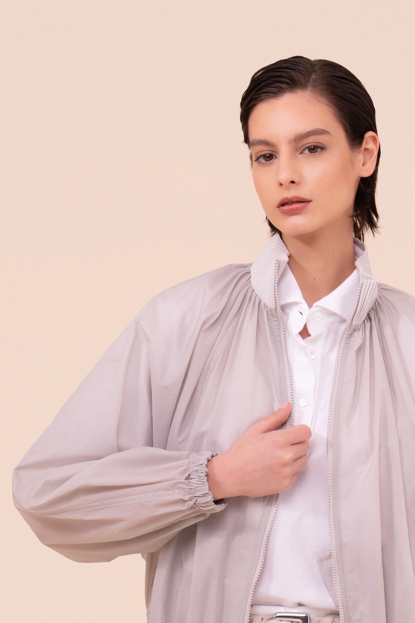 Barocco Ultra-Light Technical Bomber Jacket - WHITESMOKE