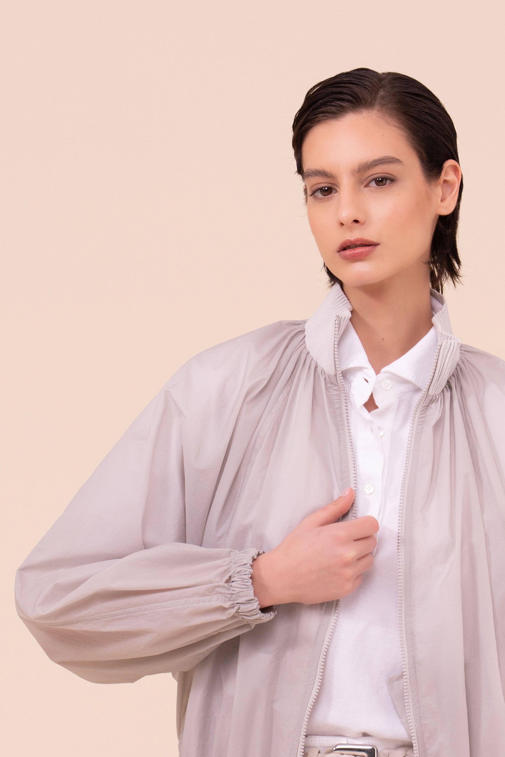 Barocco Ultra-Light Technical Bomber Jacket - WHITESMOKE