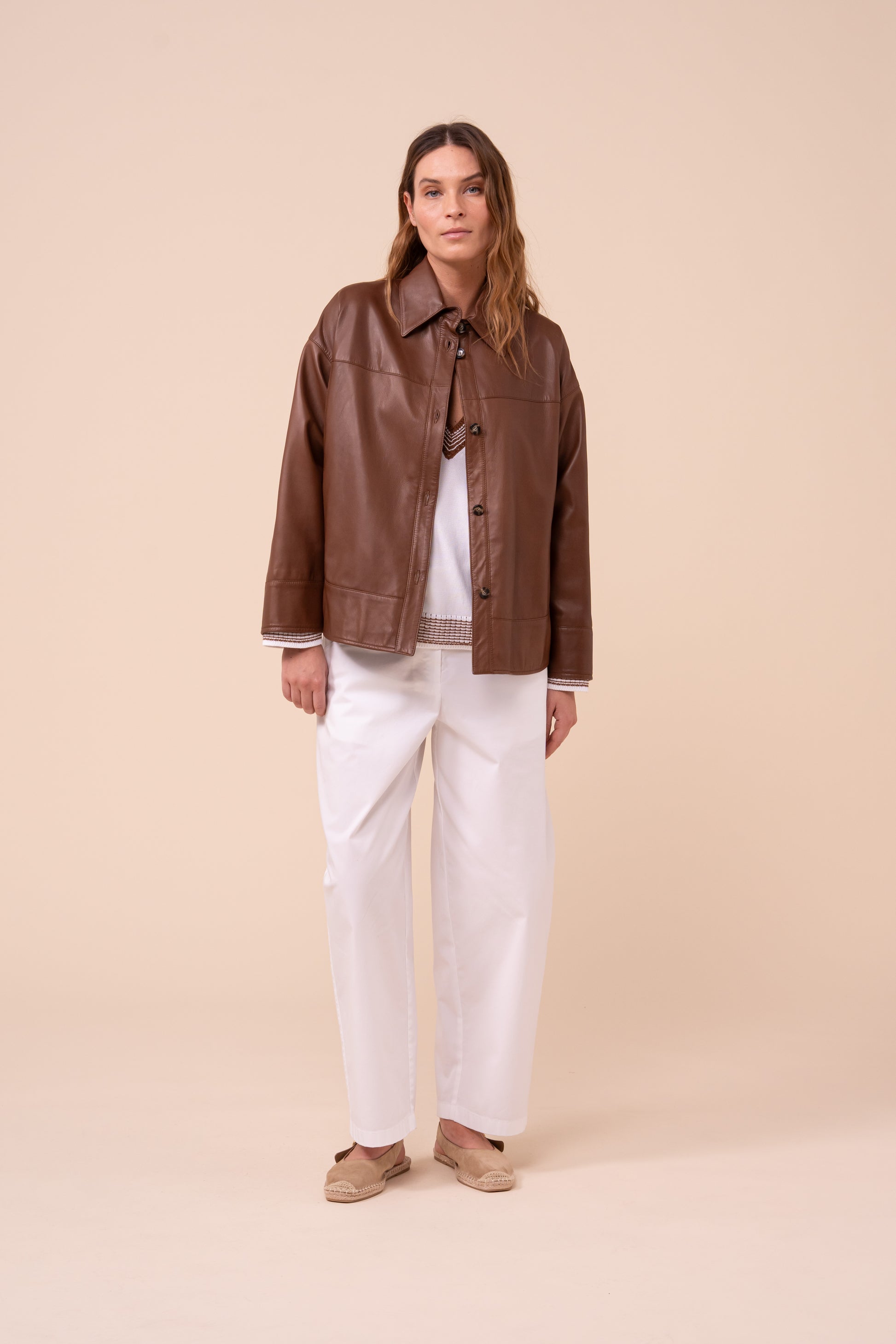 Aron Nappa Boxy Jacket - TABACCO