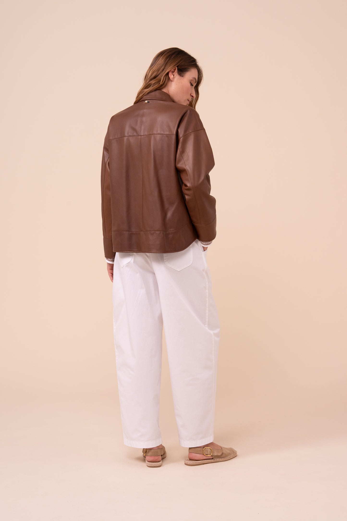 Aron Nappa Boxy Jacket - TABACCO