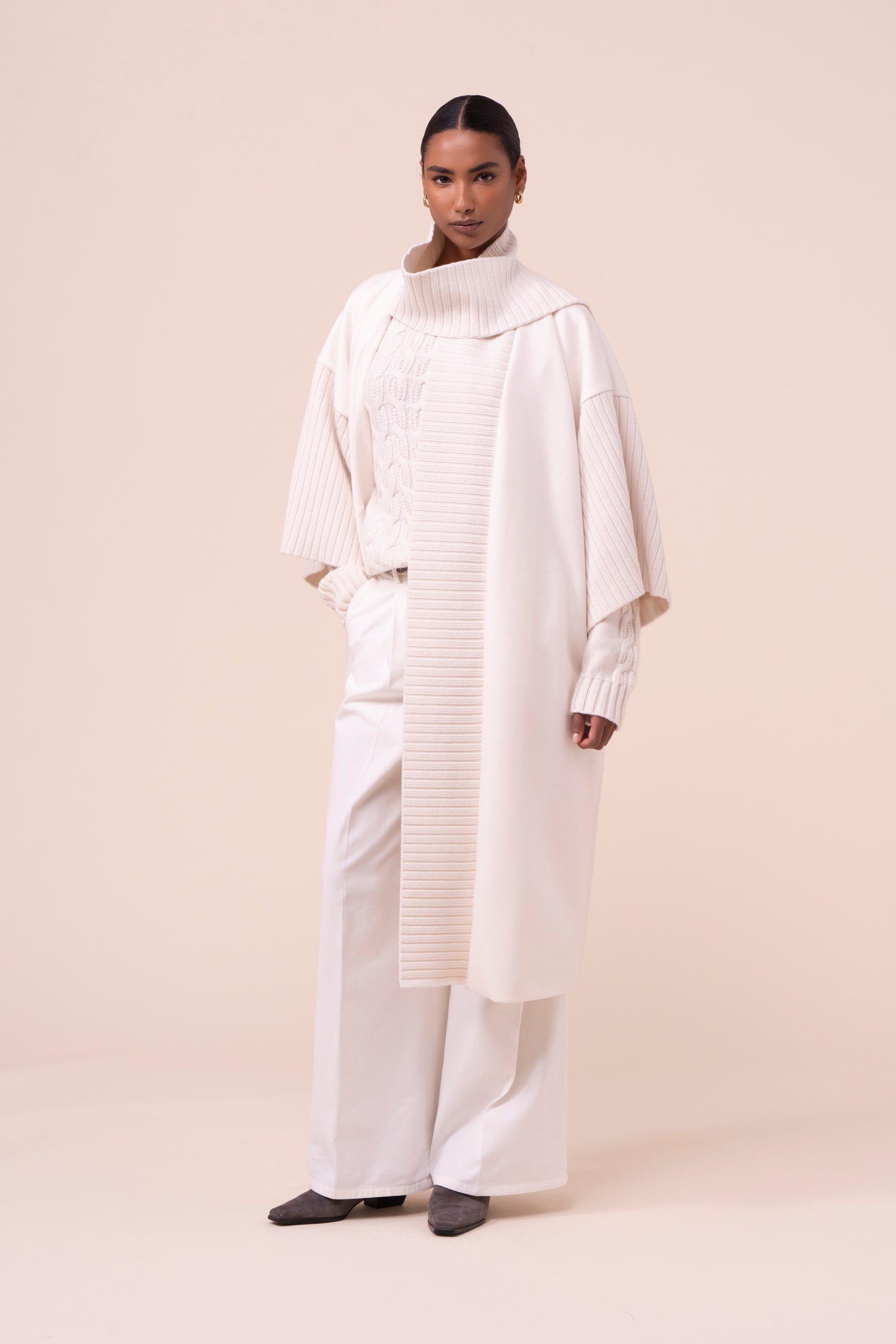 Belen Cashmere Flanel Double Coat - ICE