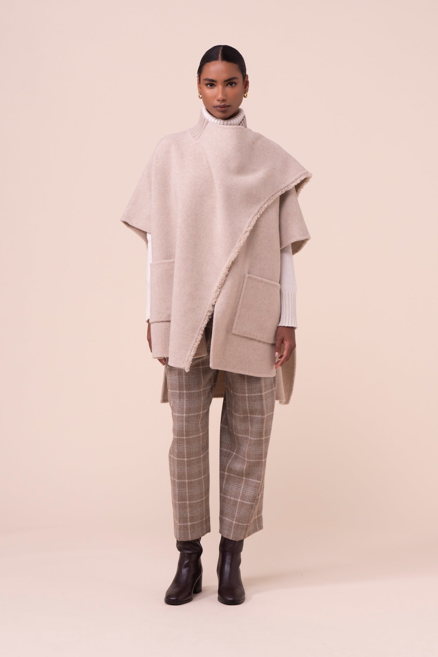 Karol mantella in lana e cashmere - LINENMELANGE