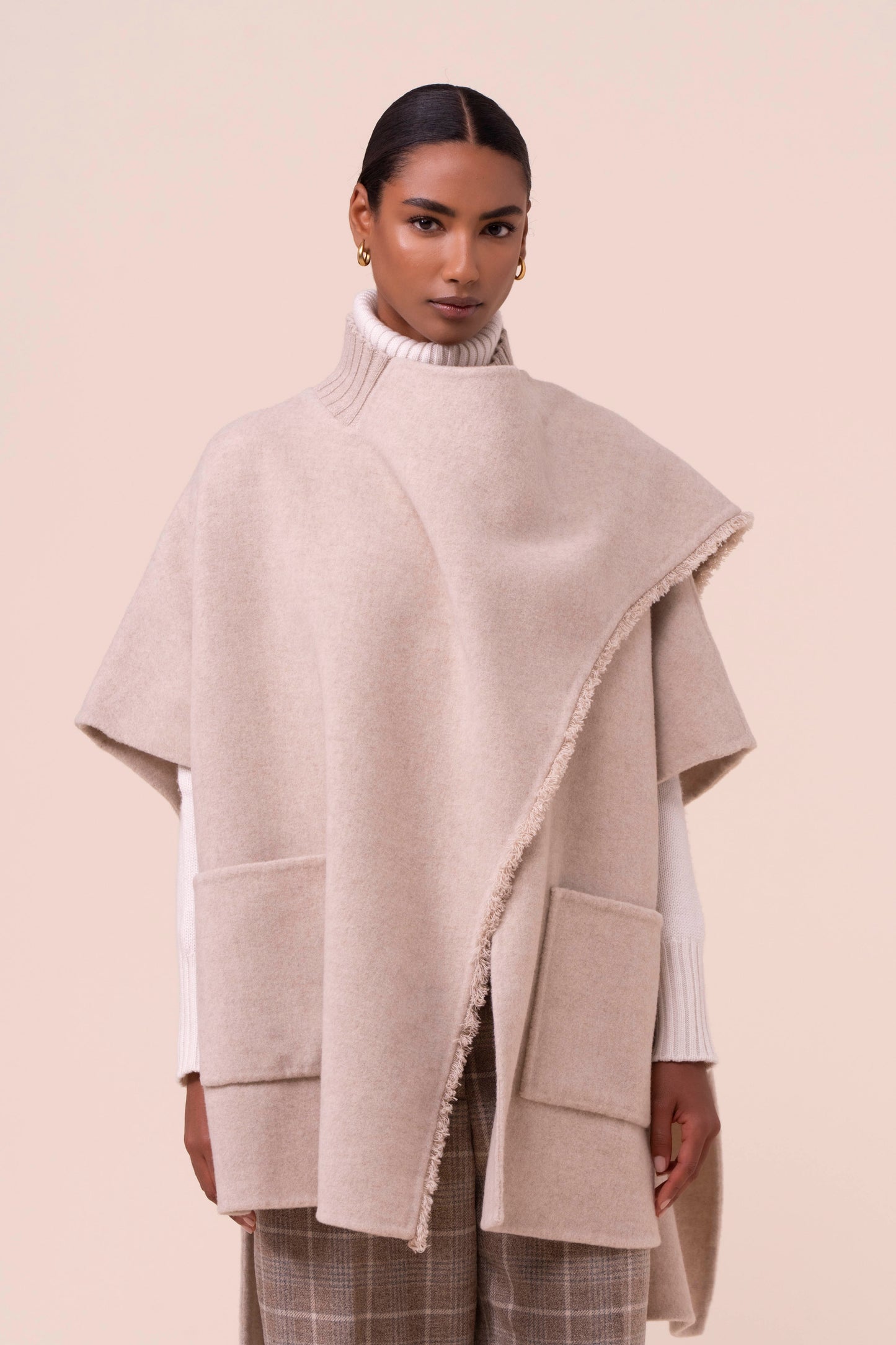 Karol mantella in lana e cashmere - LINENMELANGE
