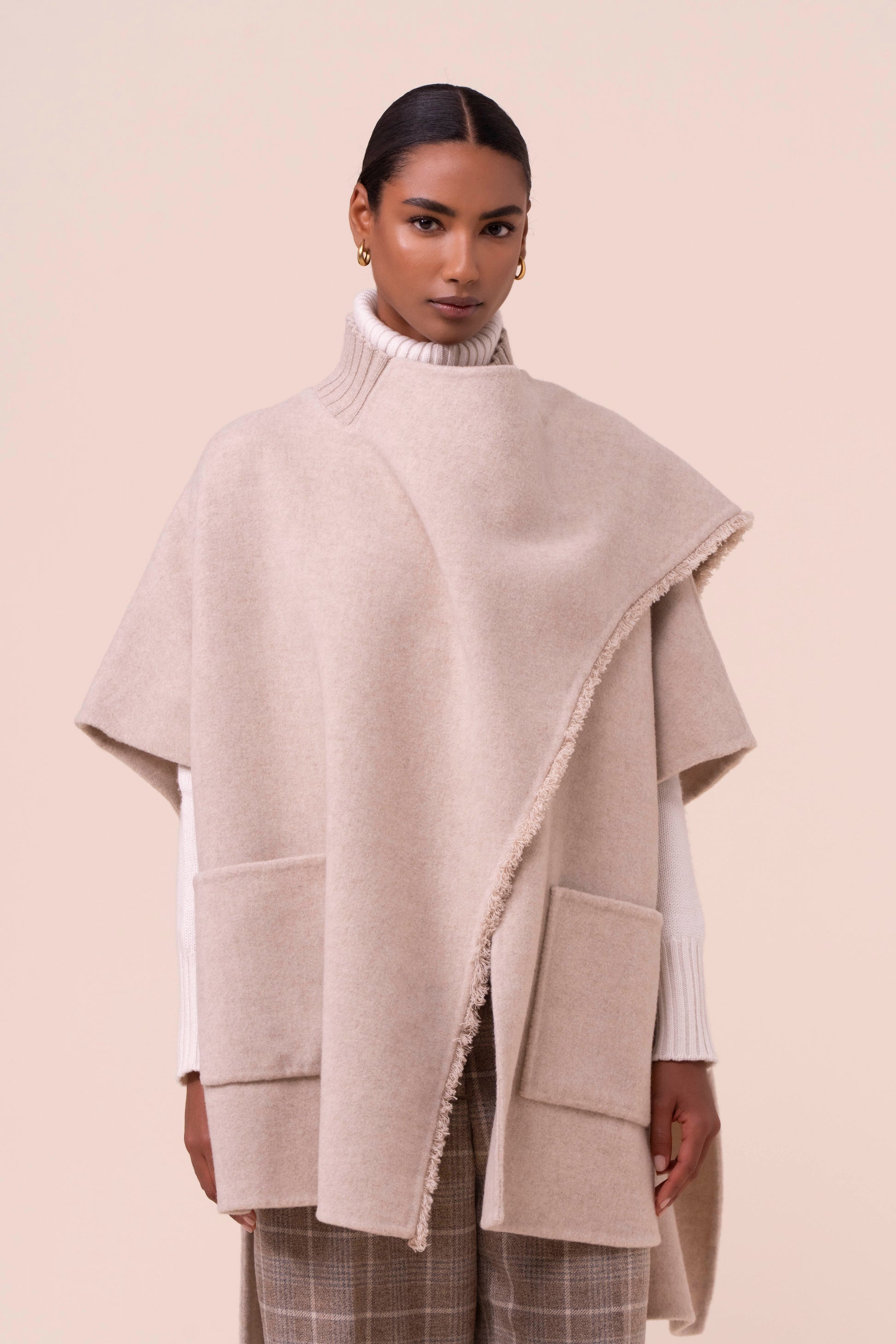 Karol mantella in lana e cashmere - LINENMELANGE