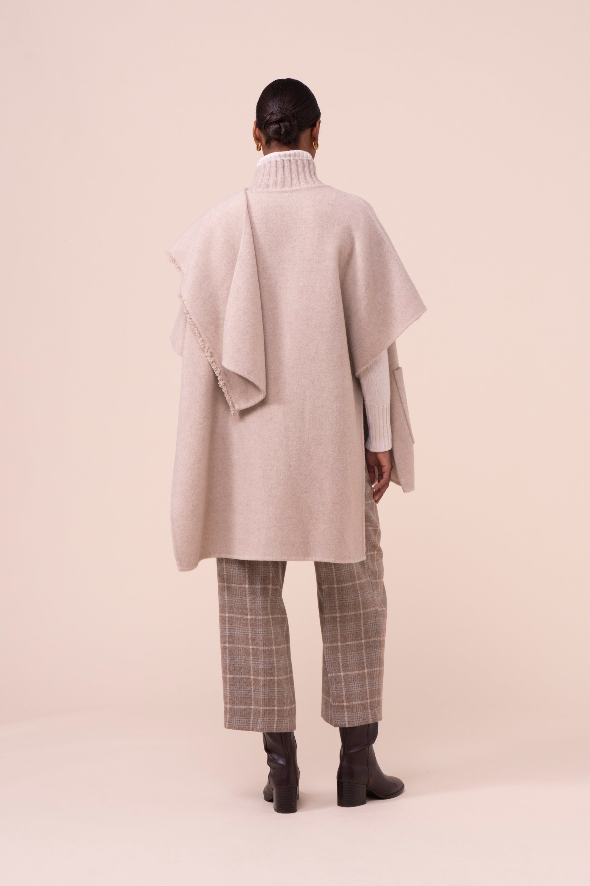 Karol mantella in lana e cashmere - LINENMELANGE