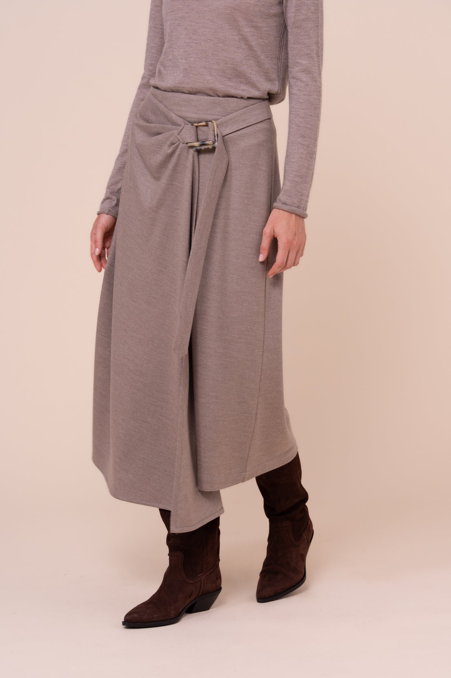 Isabel gonna midi in flanel di lana 140 - ROPEMELANGE