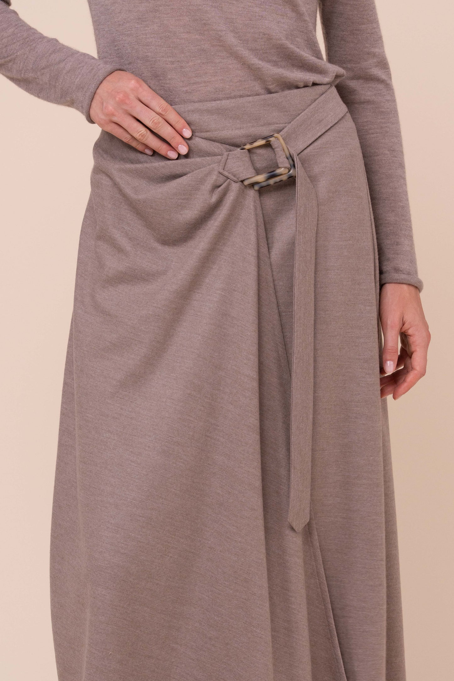 Isabel gonna midi in flanel di lana 140 - ROPEMELANGE
