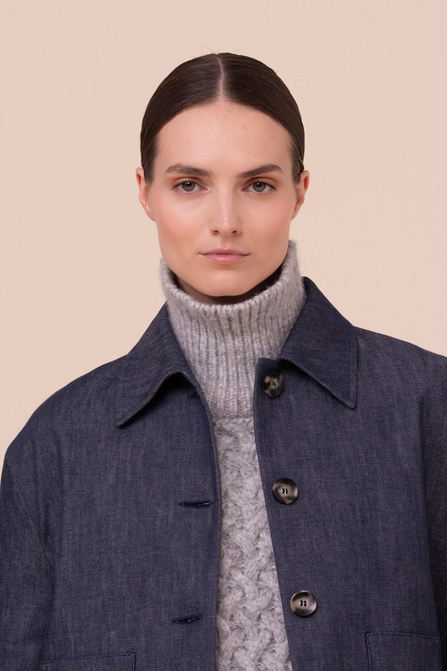 Nina giacca boxy in denim stretch - STORM