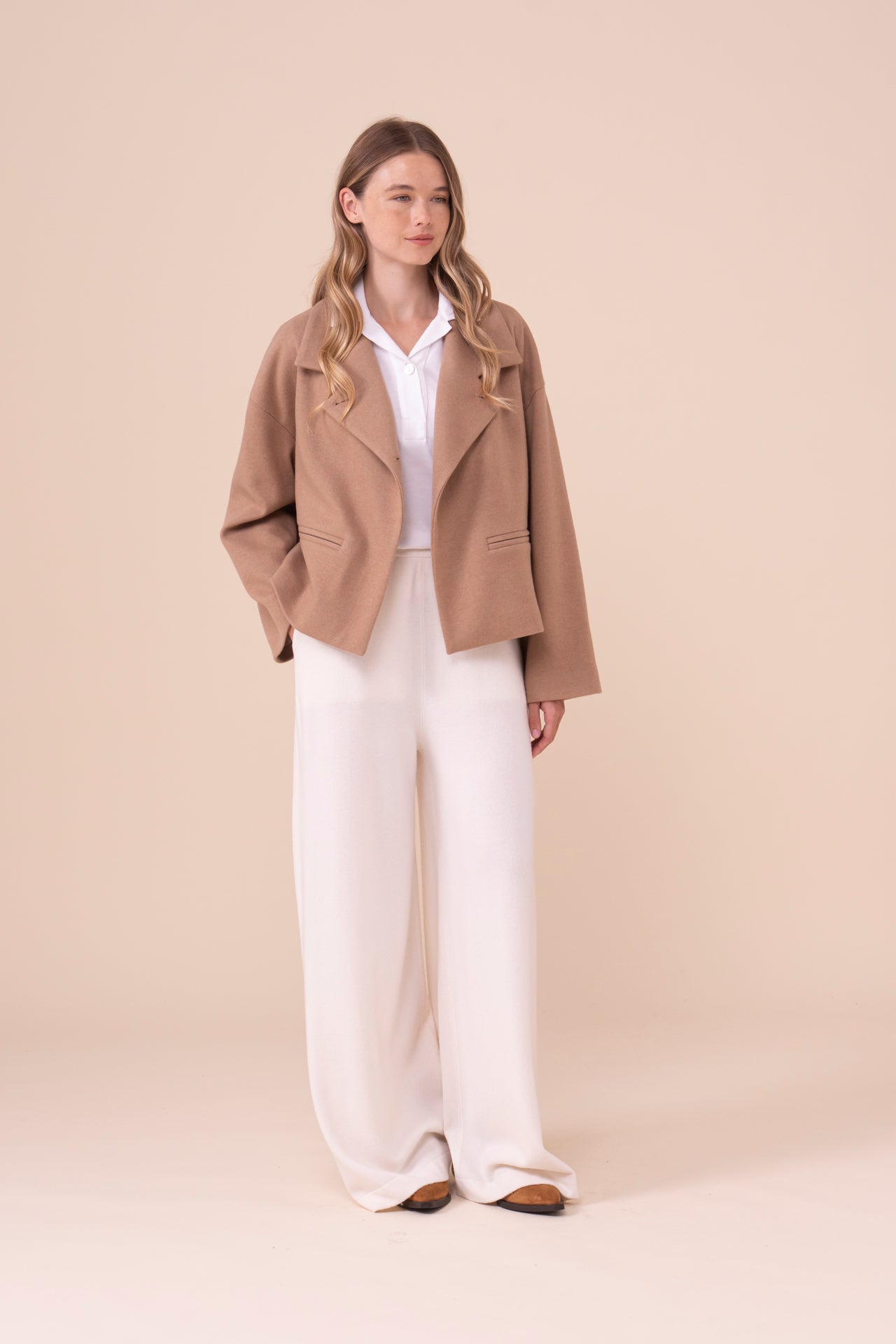 Ossidiana Cashmere Flanel Double Boxy Jacket - DUNES