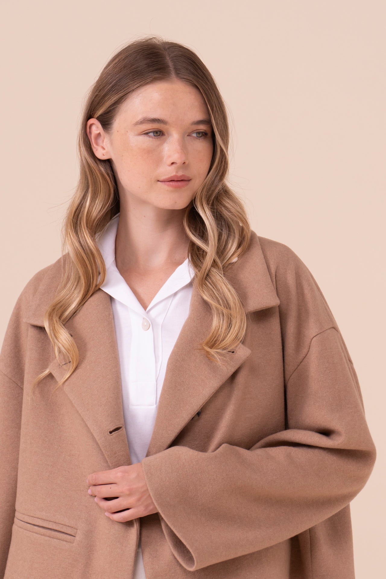 Ossidiana Cashmere Flanel Double Boxy Jacket - DUNES