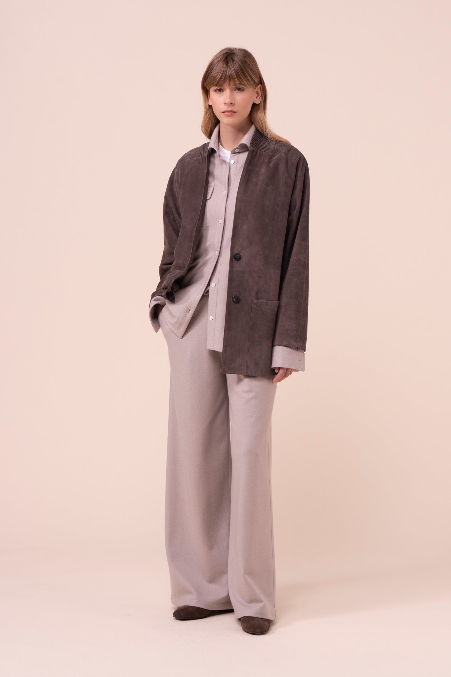 Felicia Suede Cardigan Jacket - CHOCOLATE