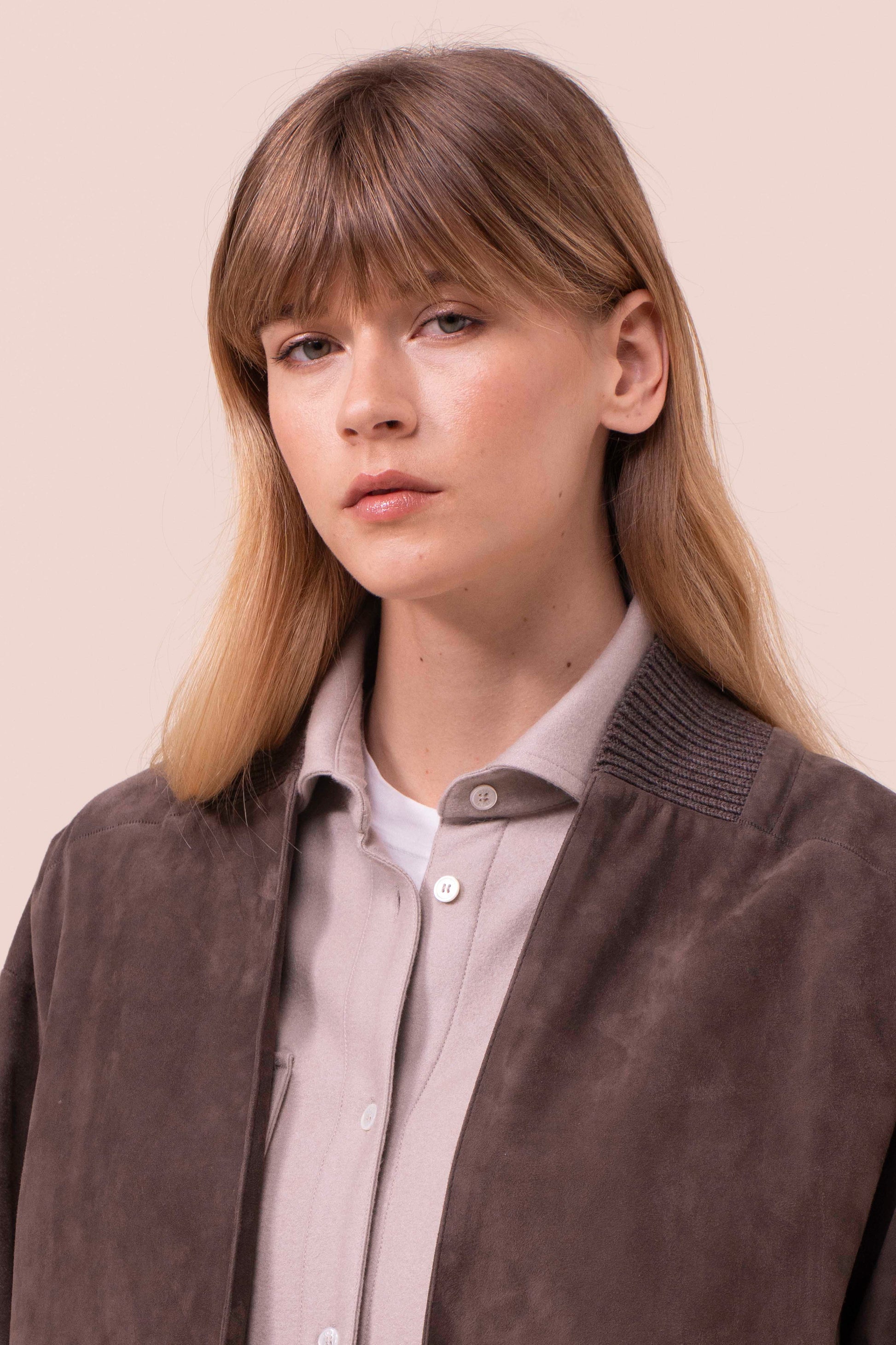 Felicia Suede Cardigan Jacket - CHOCOLATE