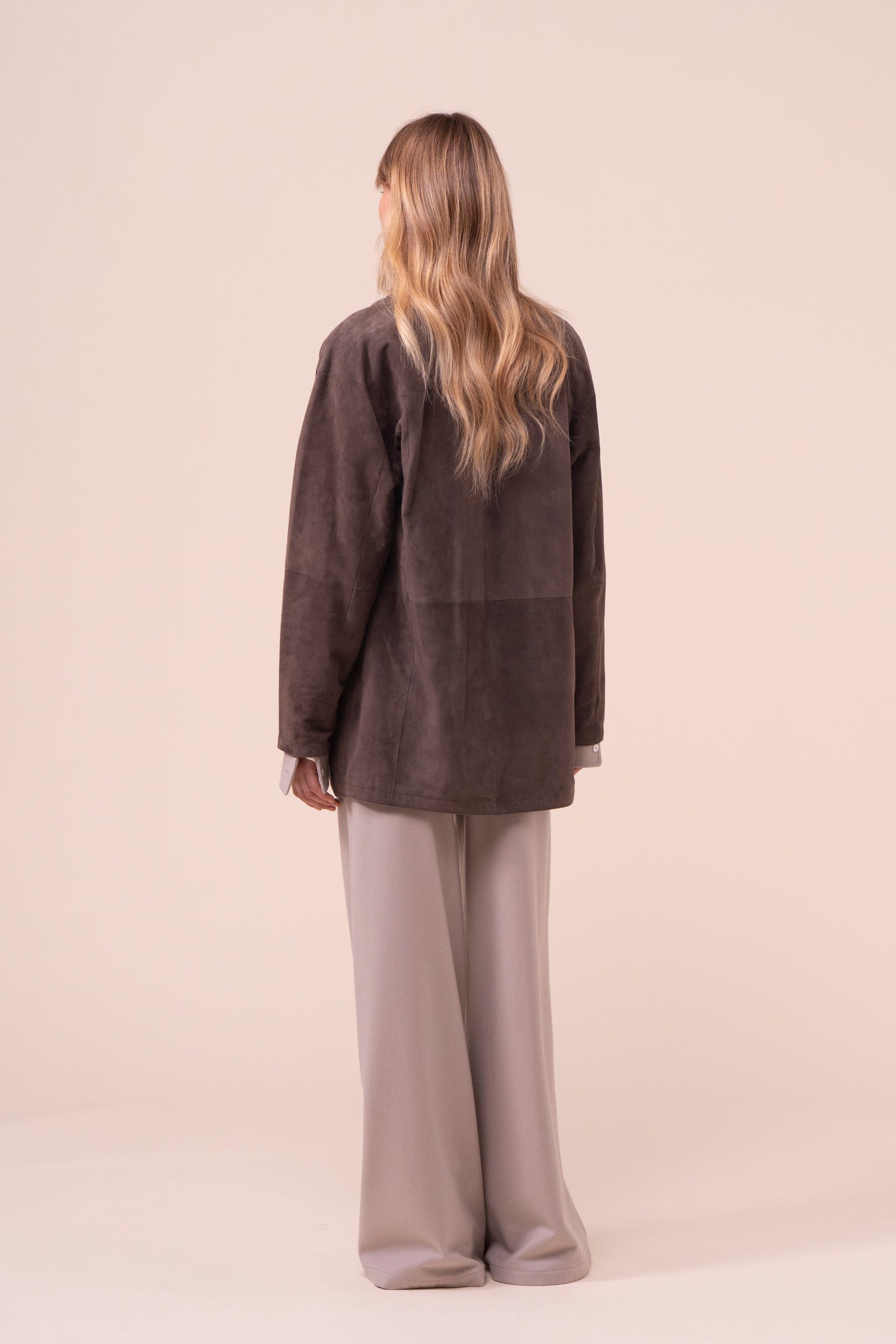 Felicia Suede Cardigan Jacket - CHOCOLATE
