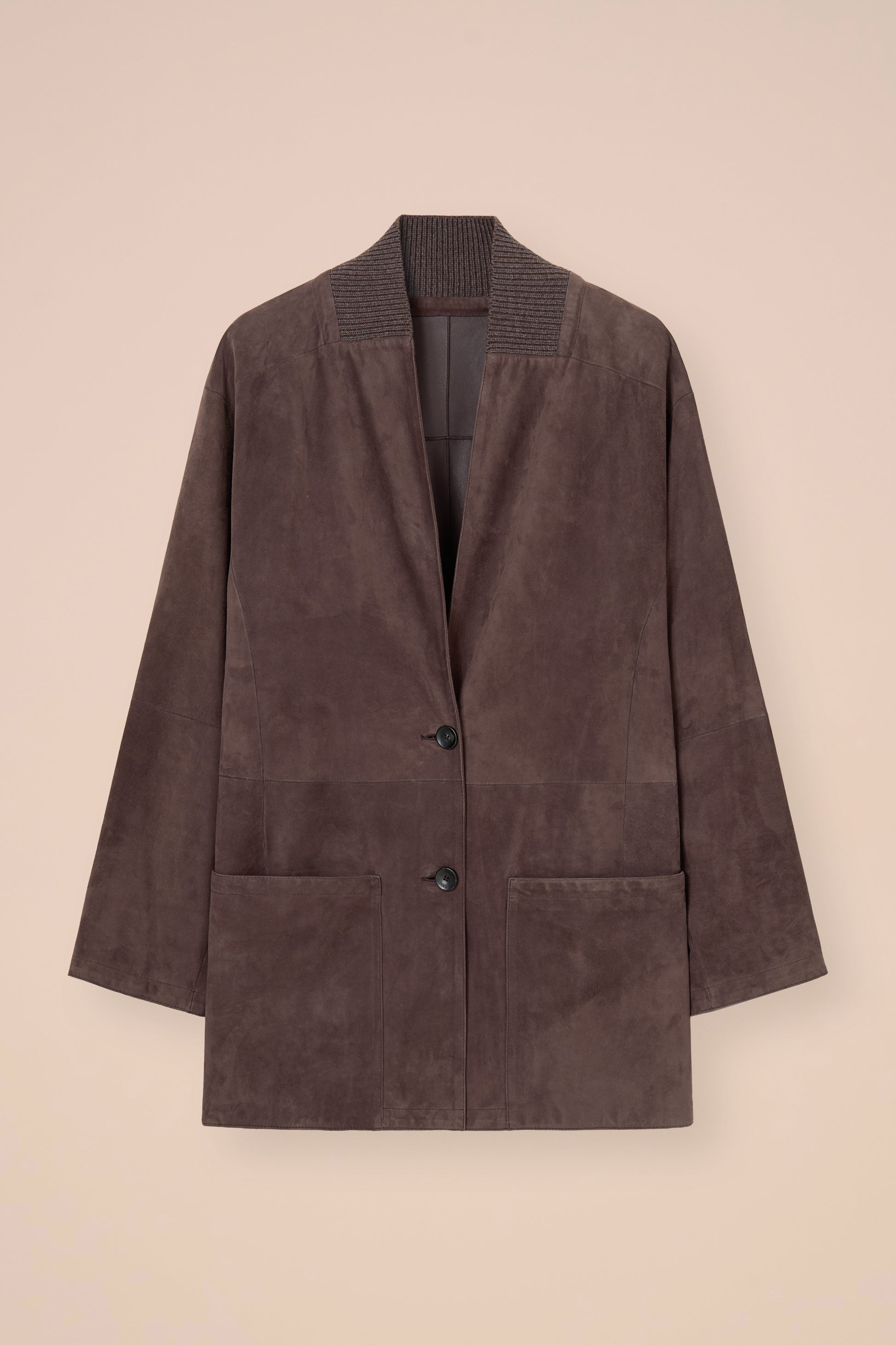Felicia Suede Cardigan Jacket - CHOCOLATE