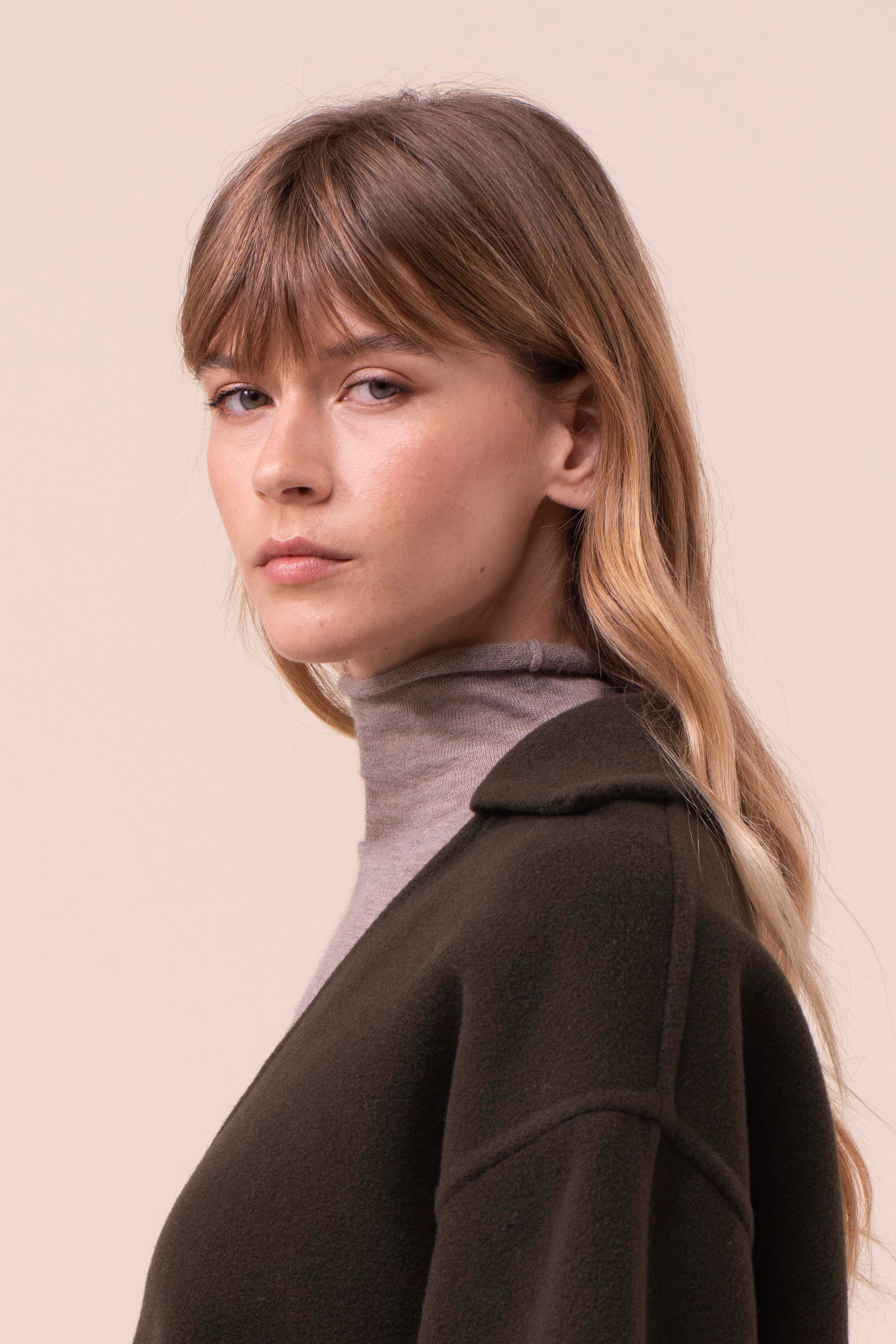 Teresa blusa in lana e cashmere - DARKOLIVEGREEN