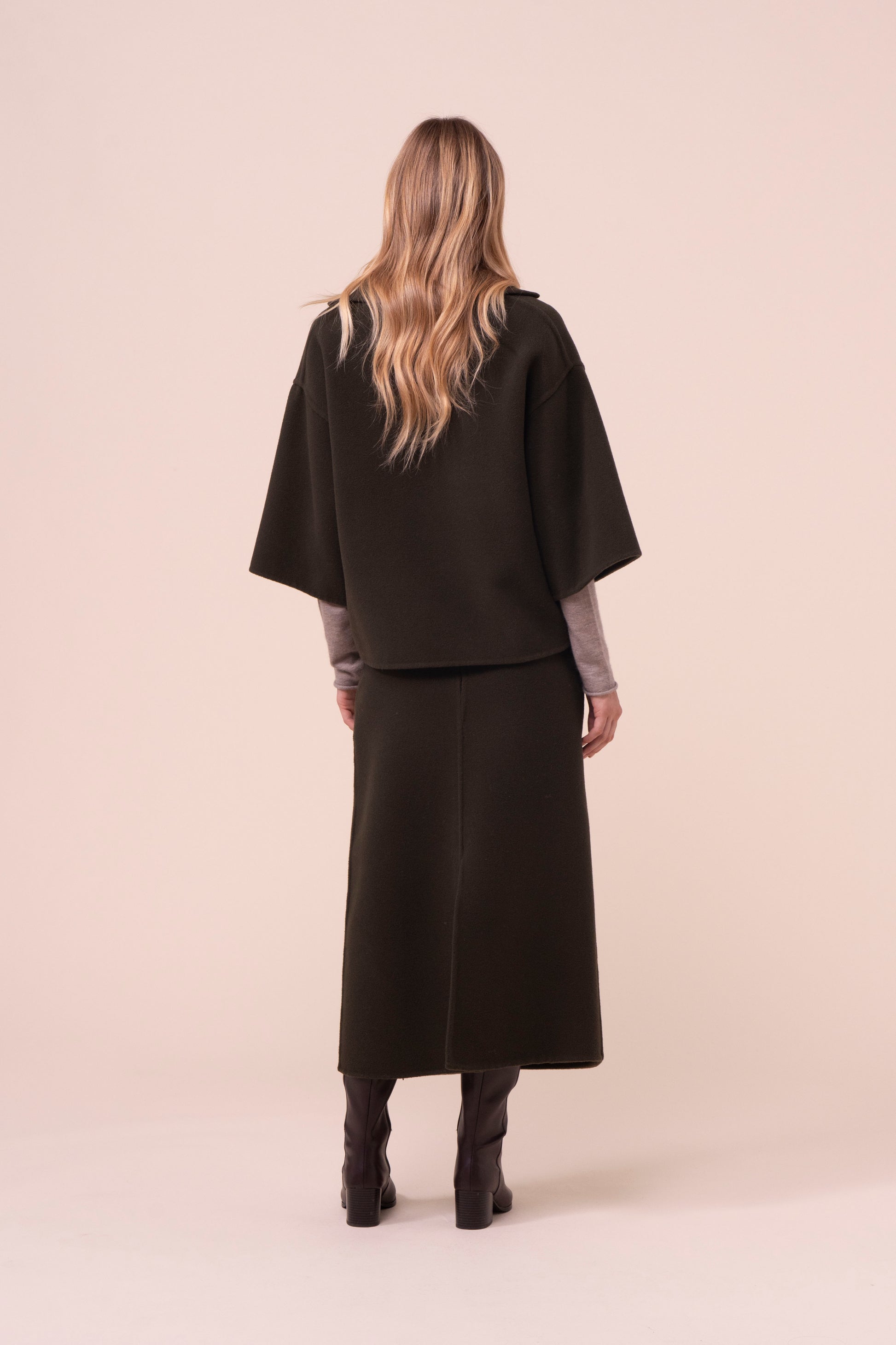 Teresa blusa in lana e cashmere - DARKOLIVEGREEN
