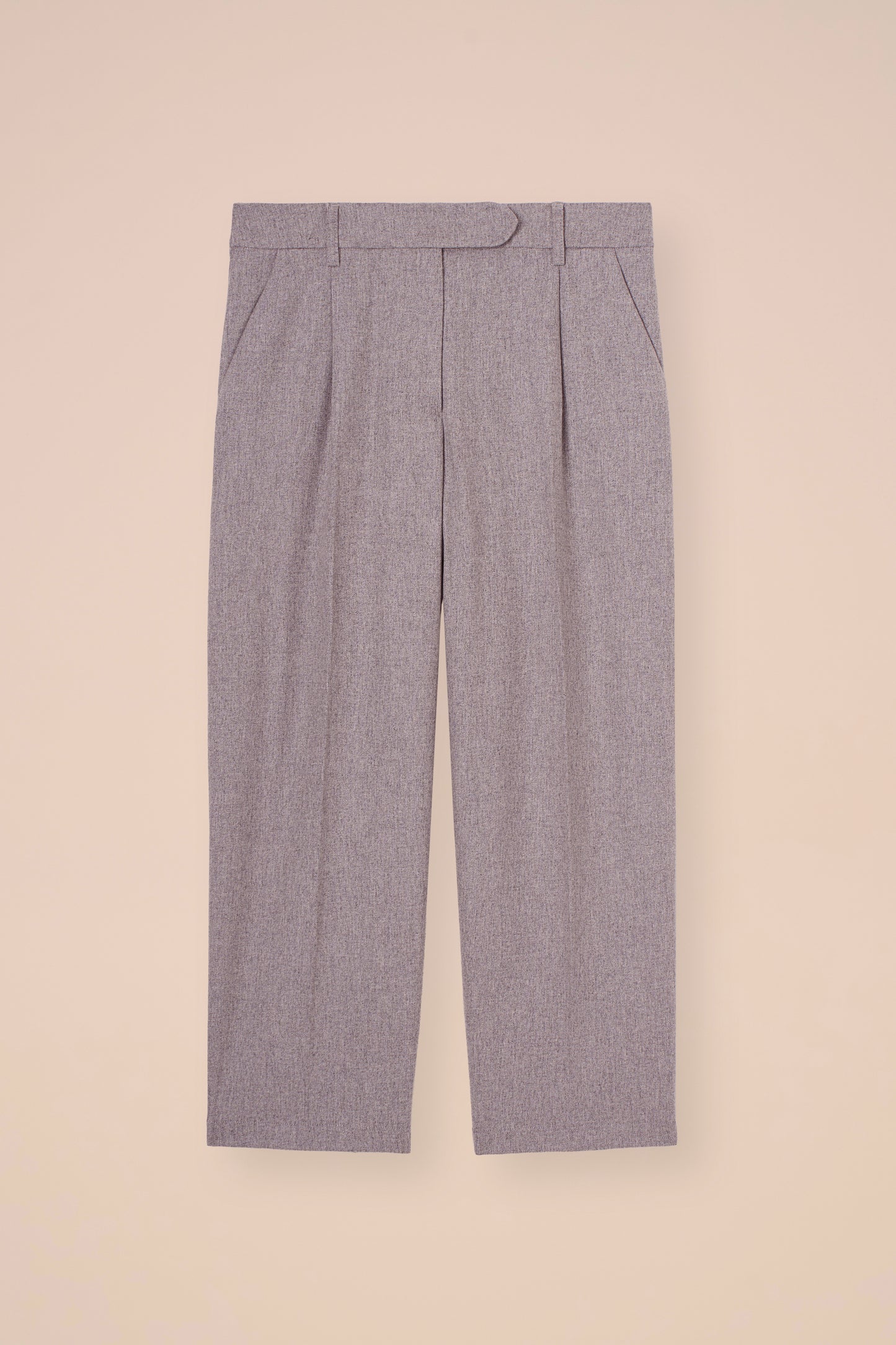 Rosalinda pantaloni carrot-fit in flanella di lana e cashmere - DENIM