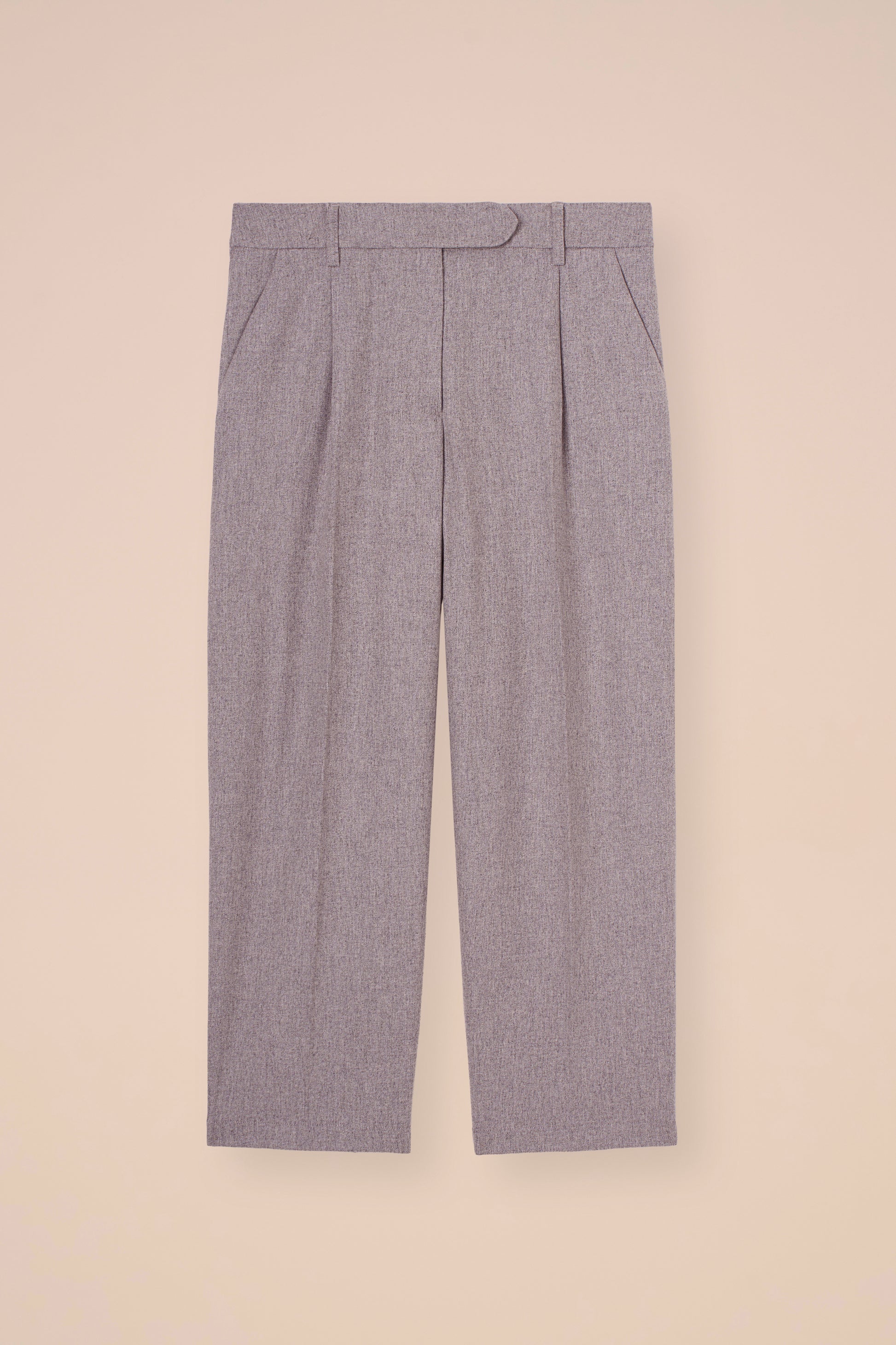 Rosalinda pantaloni carrot-fit in flanella di lana e cashmere - DENIM