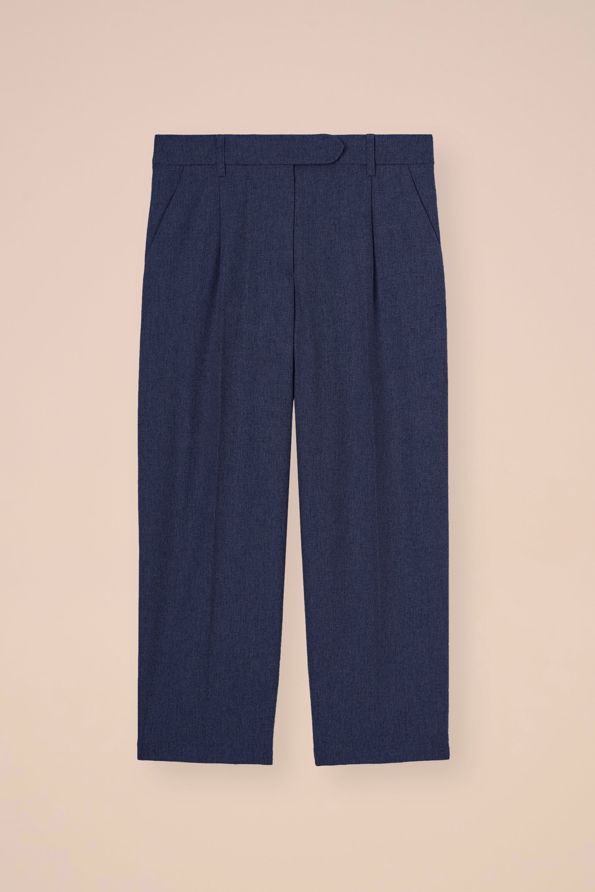 Rosalinda pantaloni carrot-fit in flanella di lana e cashmere - DENIM