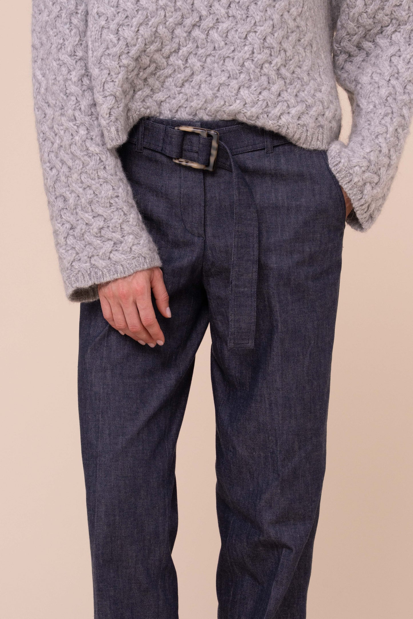 Maribel Denim Stretch Pants - STORM