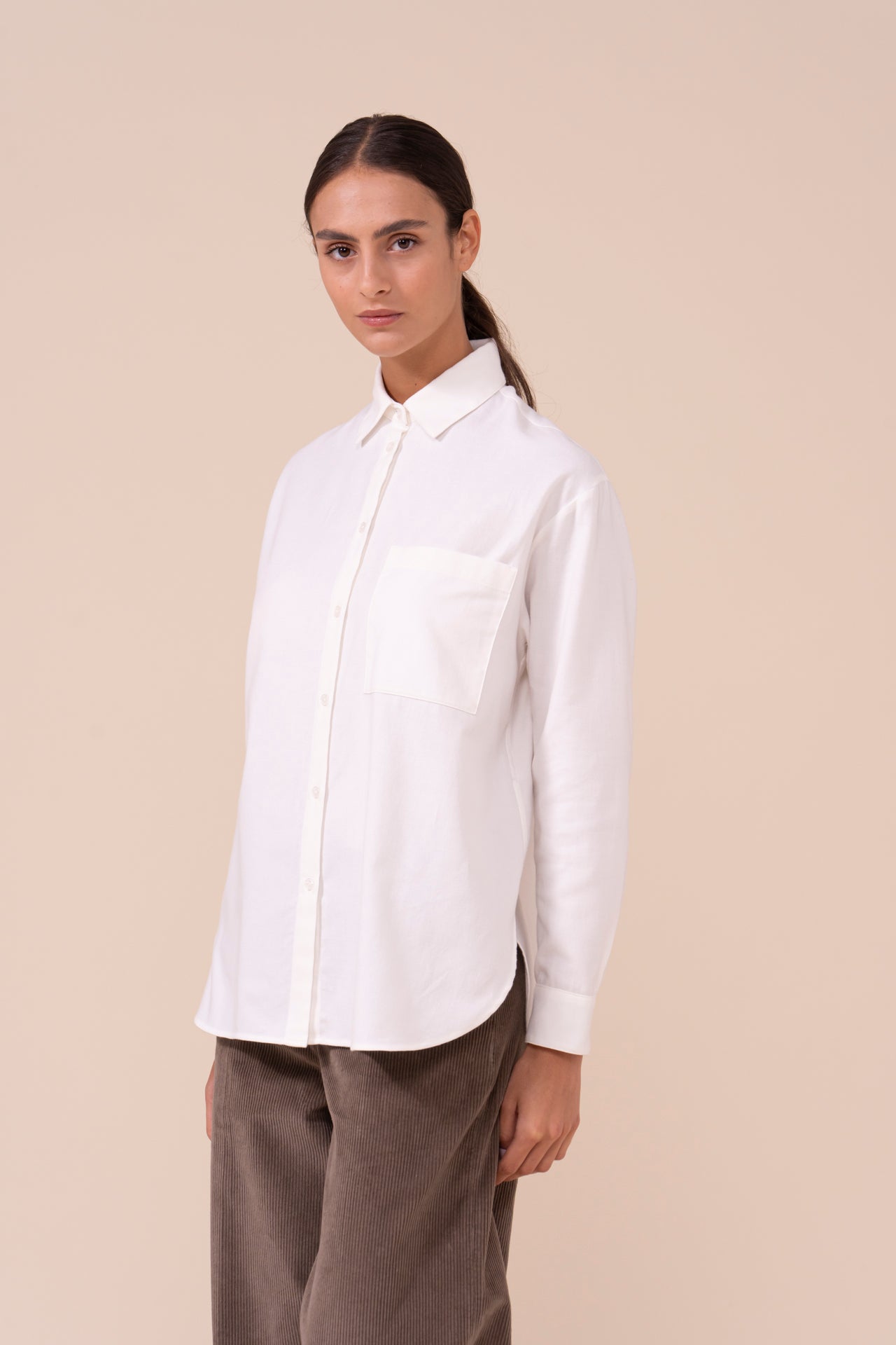 Palmaria camicia in caldo cotone - WHITE
