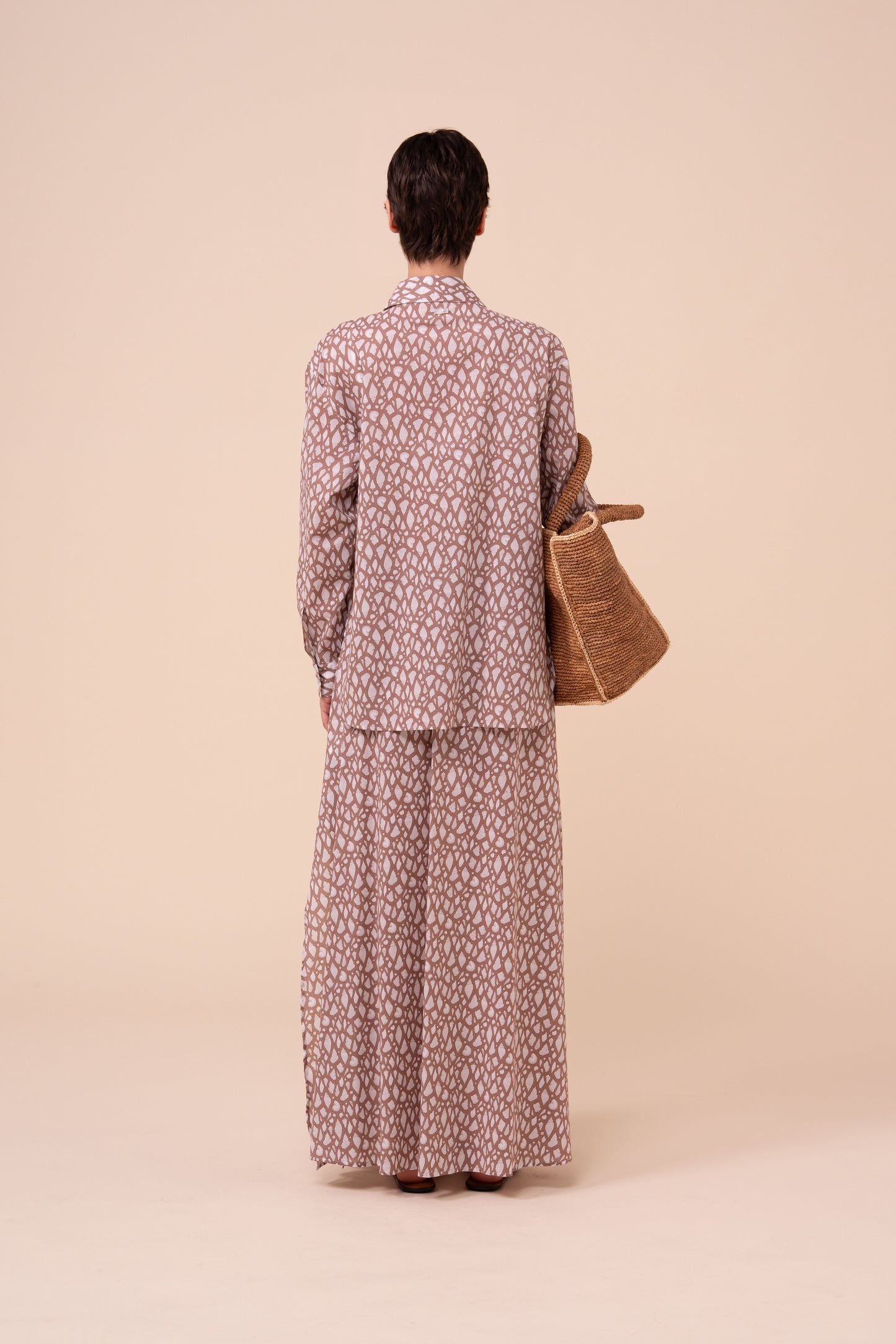 Palmaria Printed Cotton Voile Shirt - Shells Pattern - SIENNA