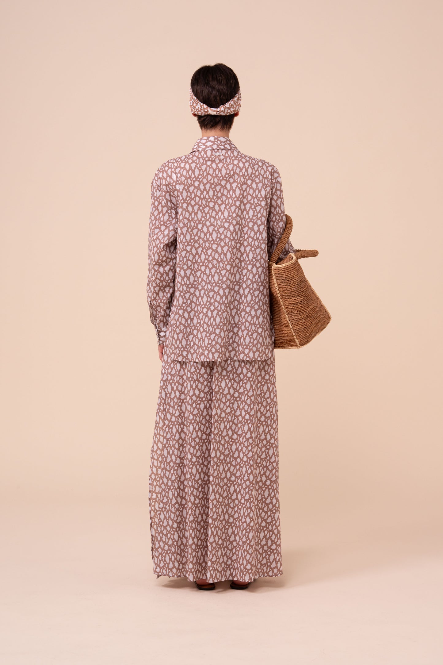 Palmaria Printed Cotton Voile Shirt - Shells Pattern - SIENNA