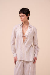 Palmaria camicia in voile di cotone stampato - Fantasia rigata
