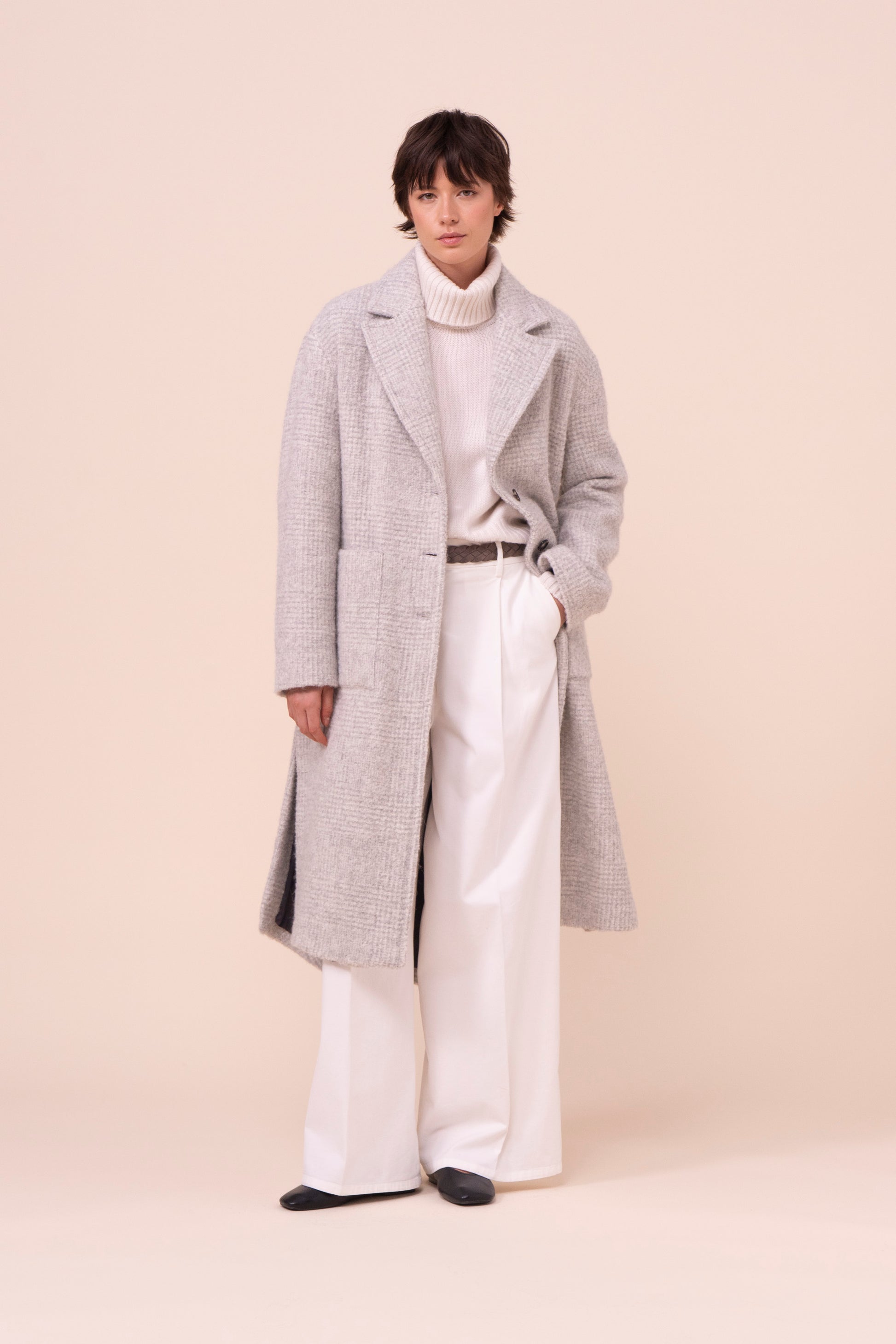Ximena cappotto in alpaca e lana - LIGHTGRAY