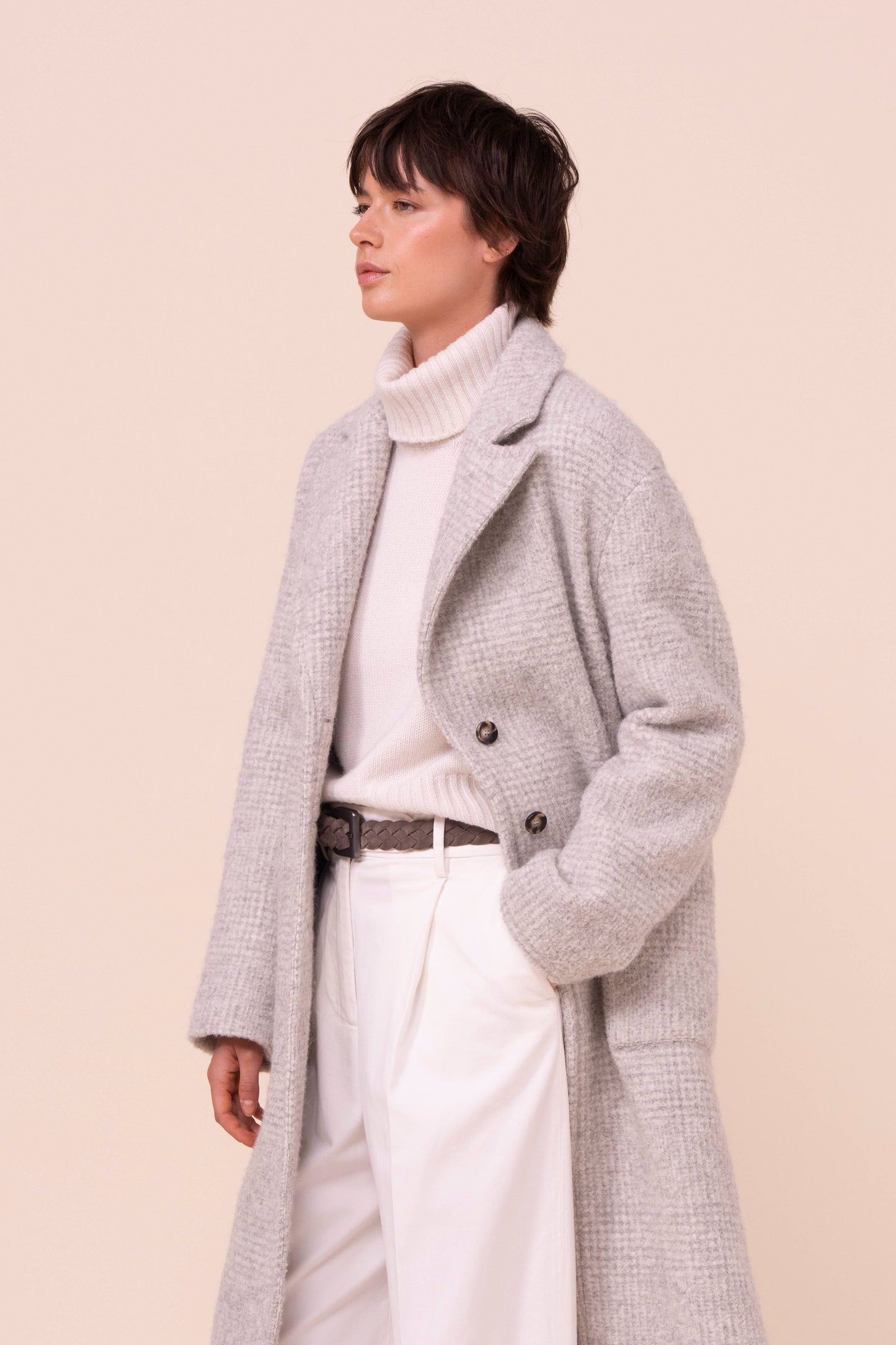 Ximena cappotto in alpaca e lana - LIGHTGRAY