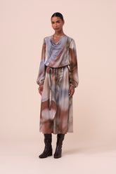 Tiana abito lungo in viscosa stampata