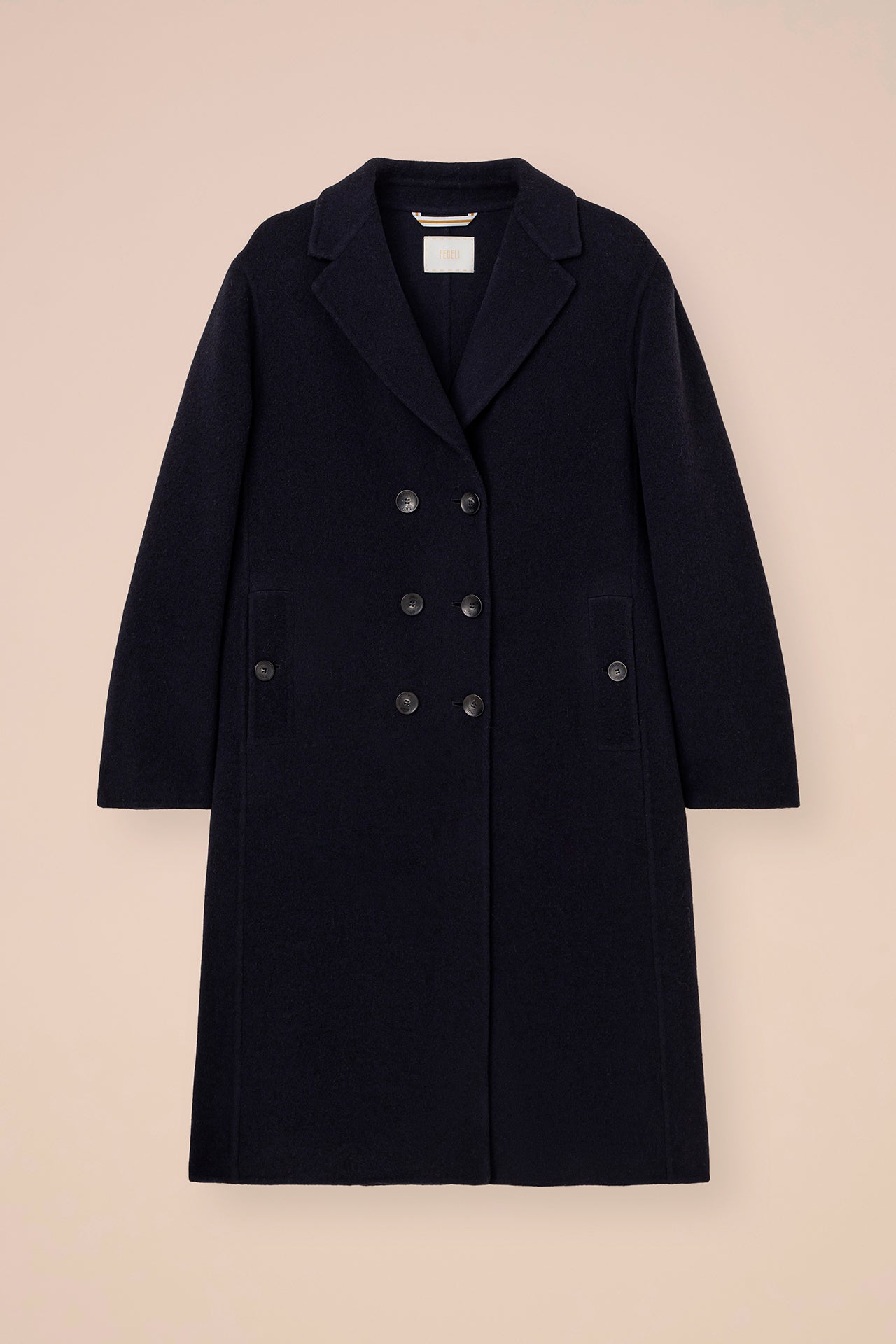 Boemia Wool and Cashmere Double Breasted Coat - MIDNIGHTBLUE