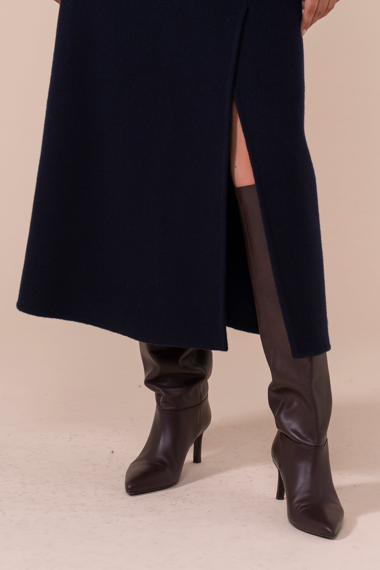 Larimar Wool and Cashmere Pencil Skirt - MIDNIGHTBLUE