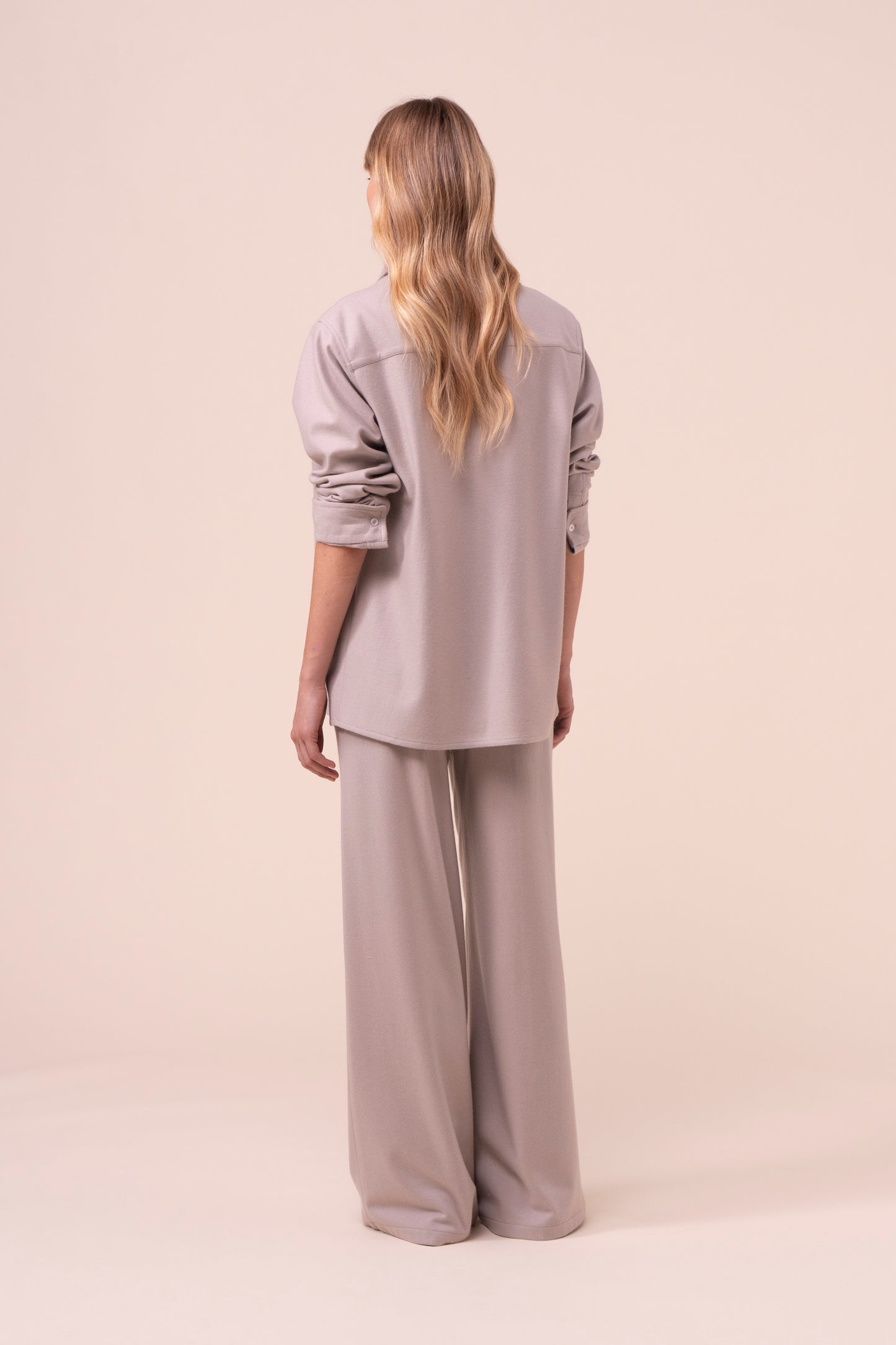 Niky overshirt in cashmere flanel - DESERT
