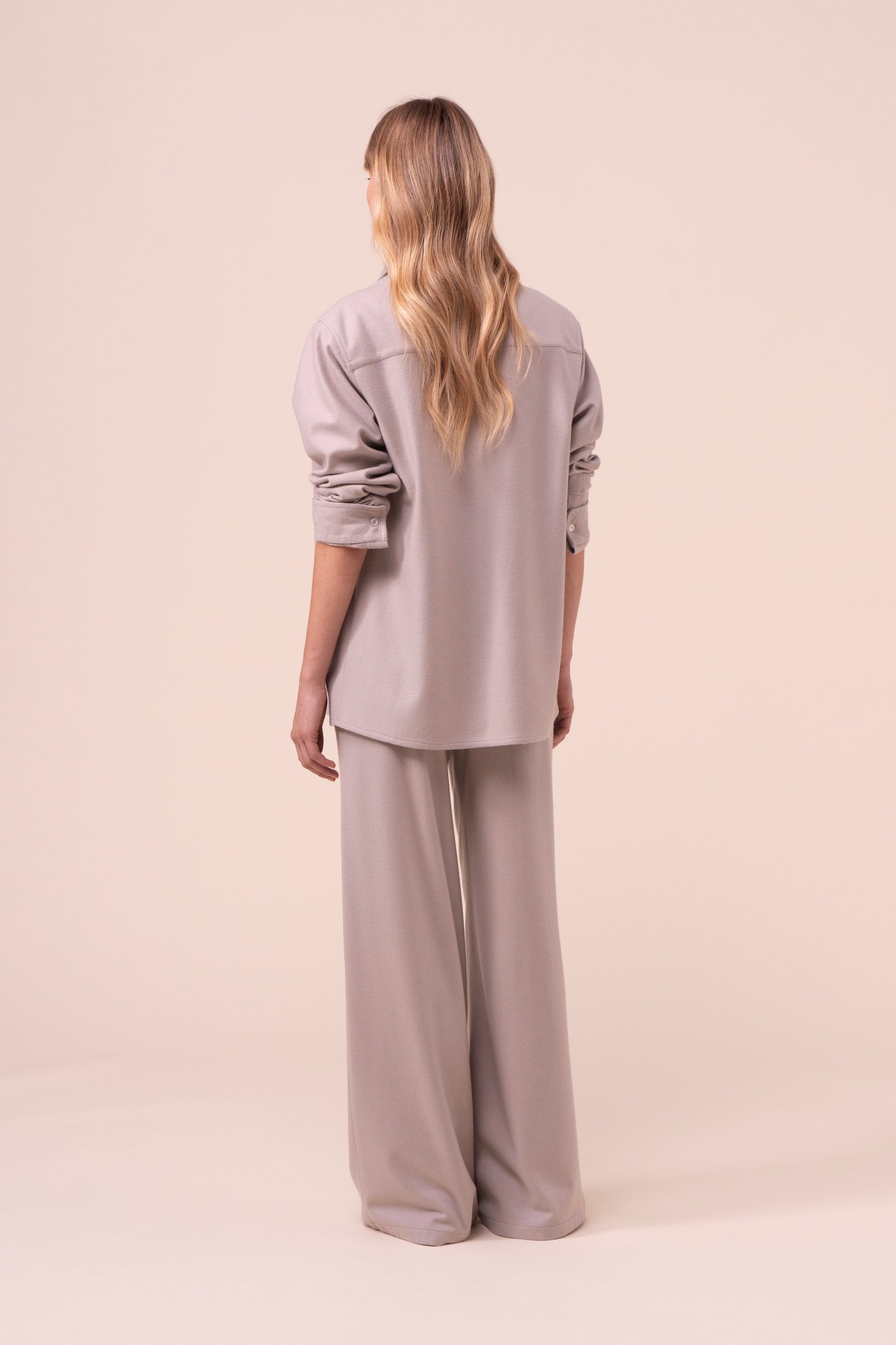 Niky overshirt in cashmere flanel - DESERT