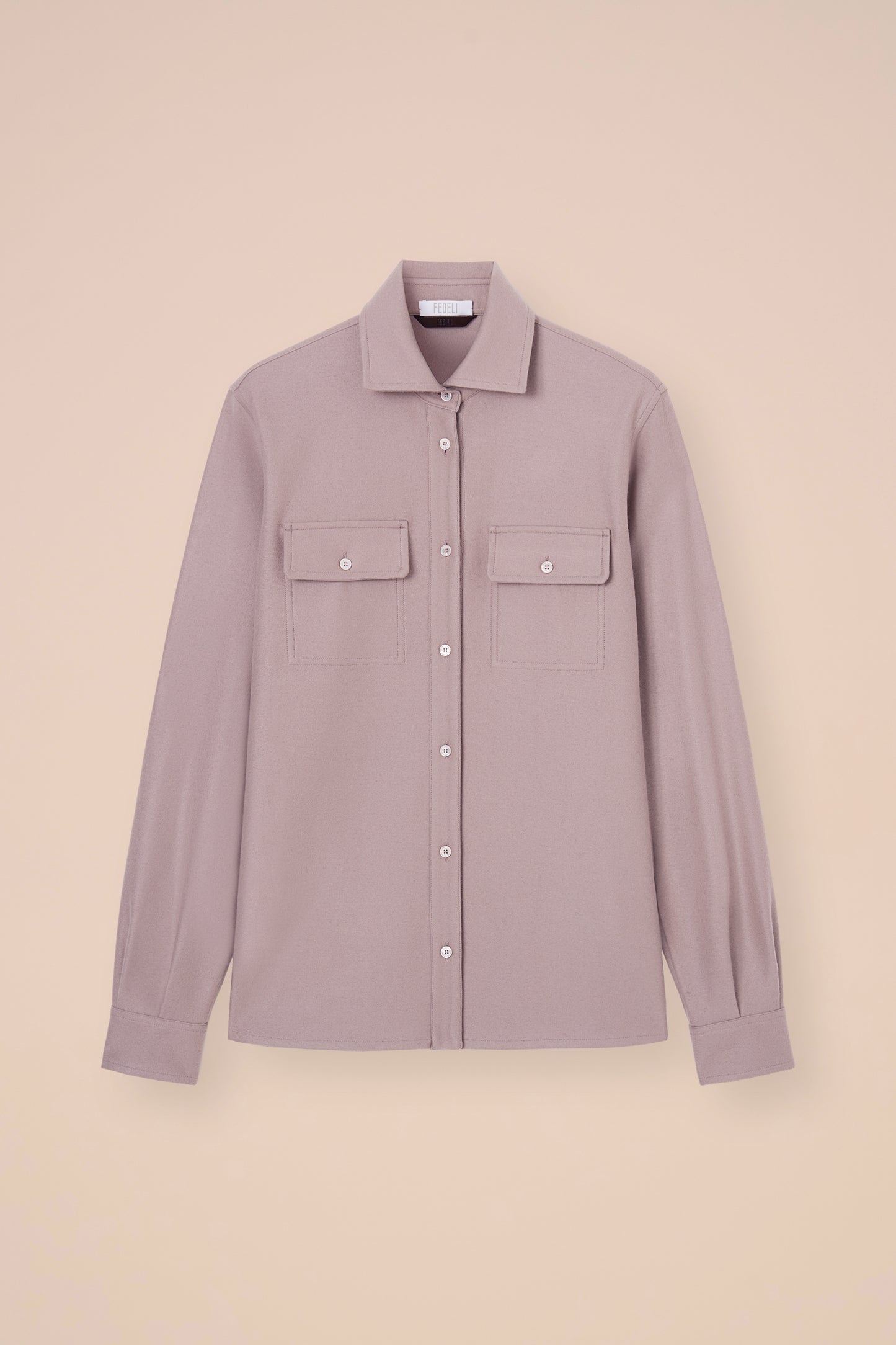 Niky overshirt in cashmere flanel - DESERT