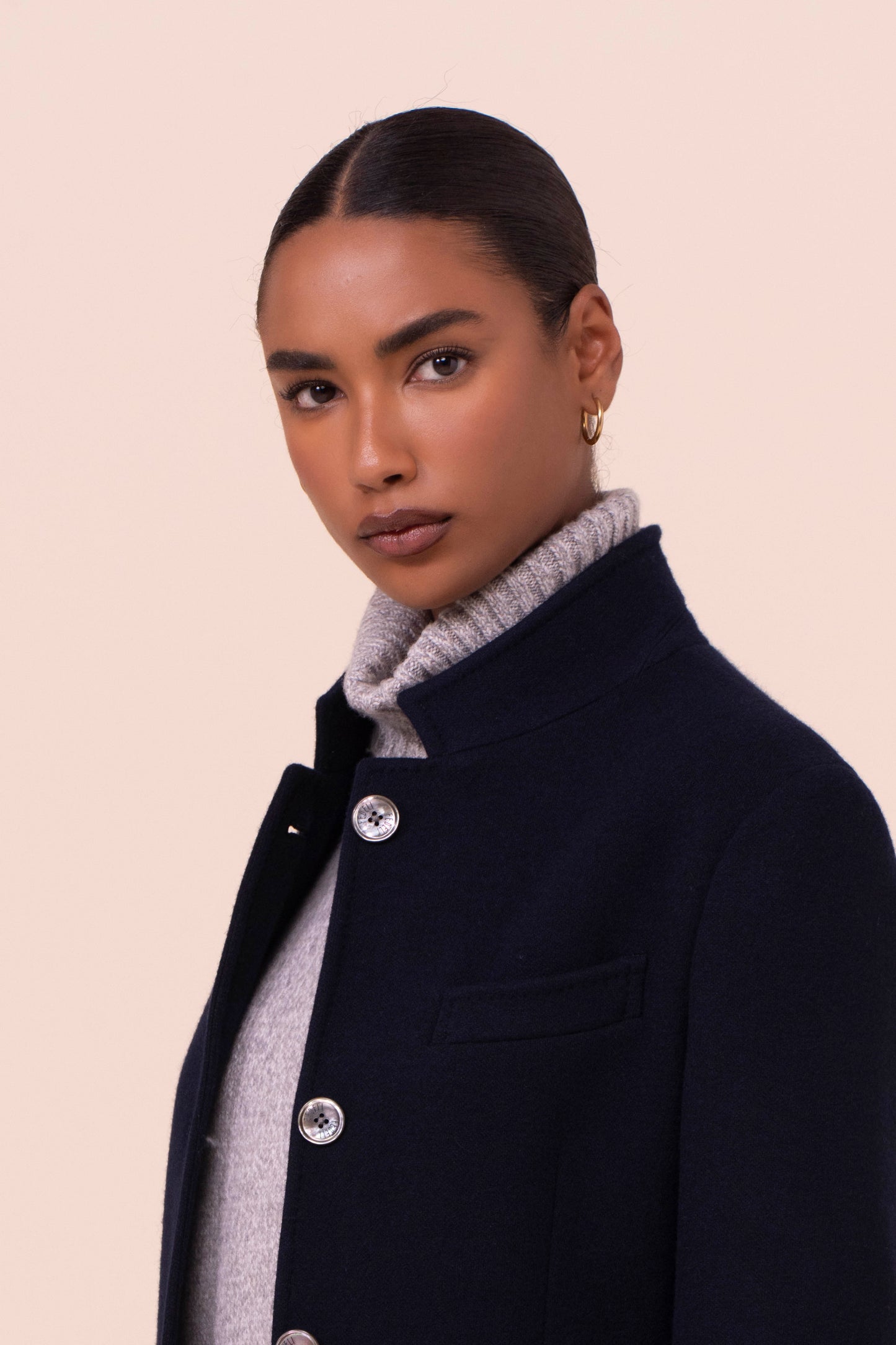 D-Damon Cashmere Flanel Blazer - MIDNIGHTBLUE