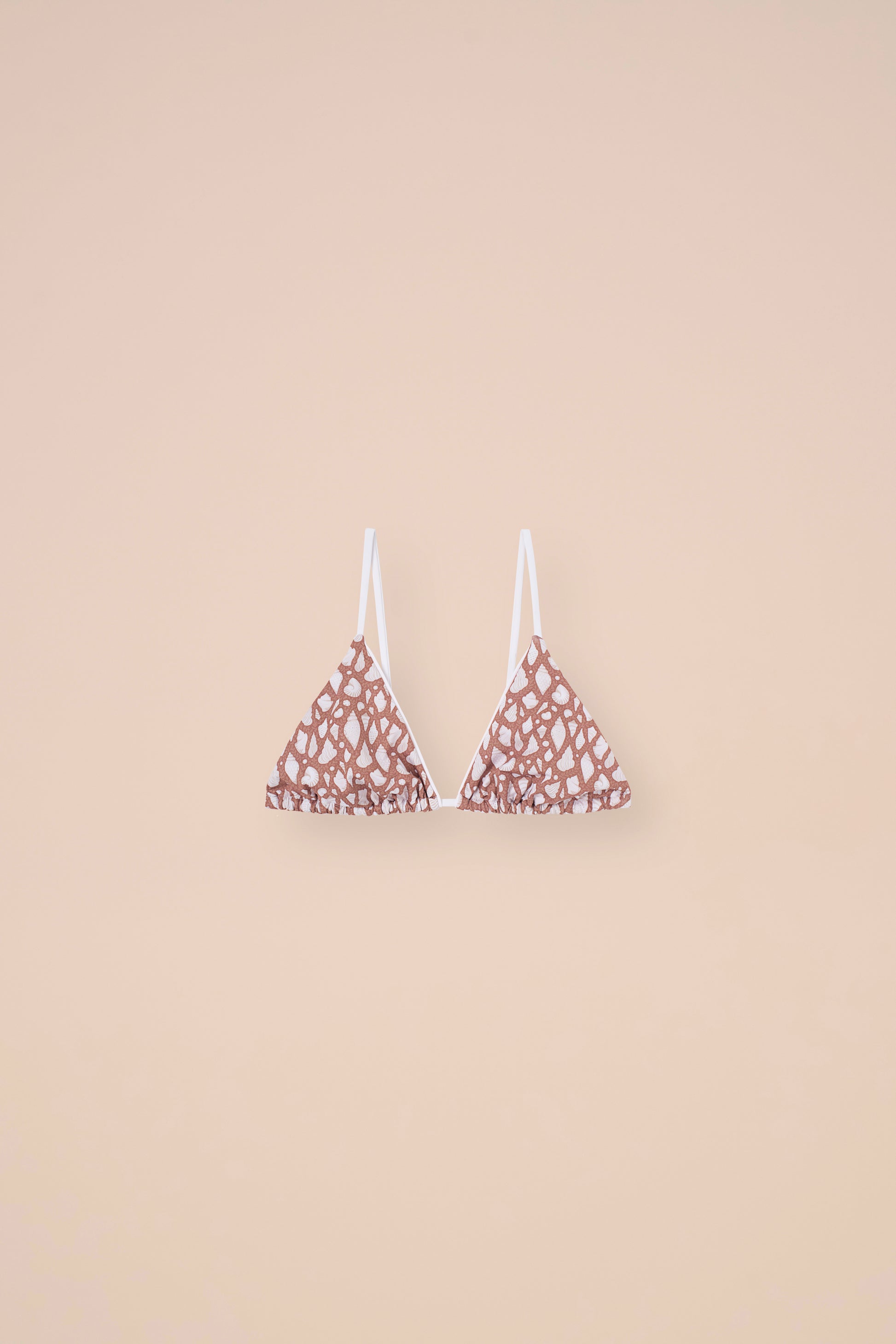 Carolina Bikini Triangle Top - Shells Pattern - SIENNA