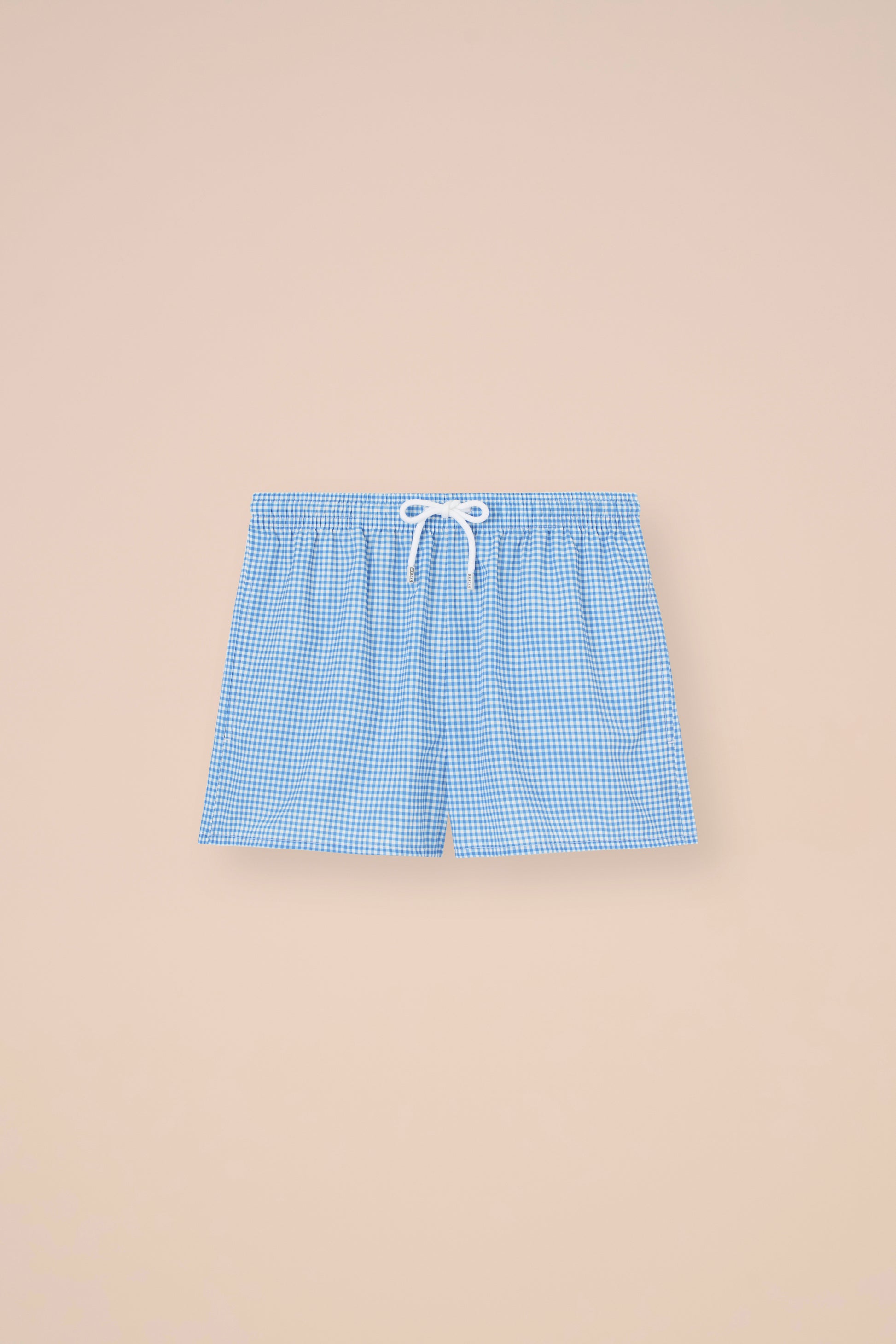 Panarea Seersucker Bermuda Shorts - Gingham Pattern - PETALPINK