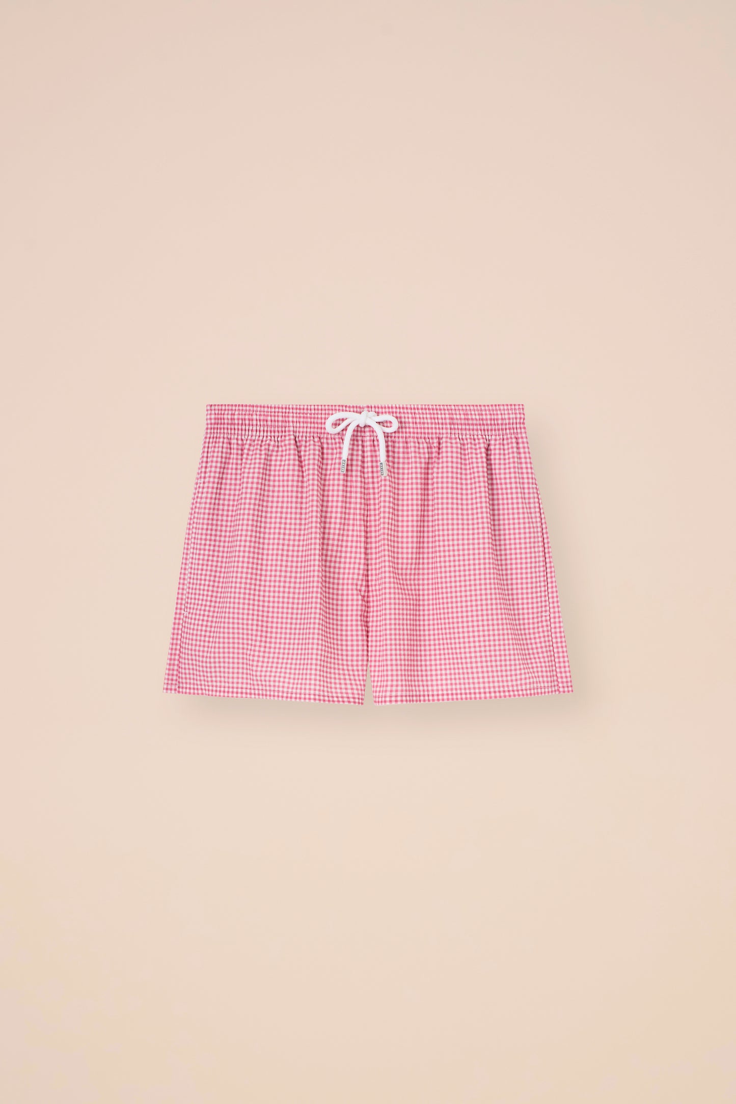 Panarea Seersucker Bermuda Shorts - Gingham Pattern - PETALPINK