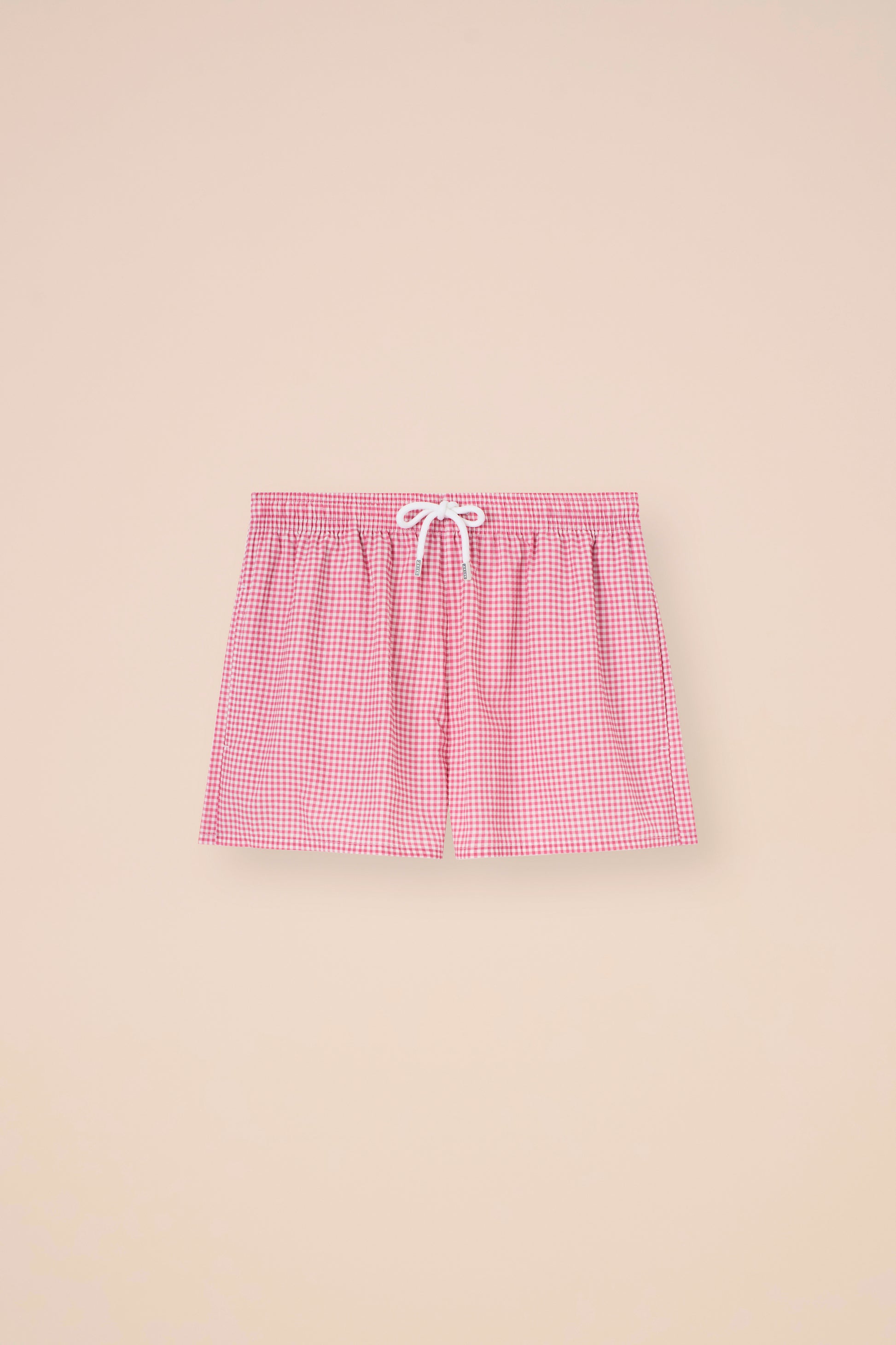 Panarea Seersucker Bermuda Shorts - Gingham Pattern - PETALPINK