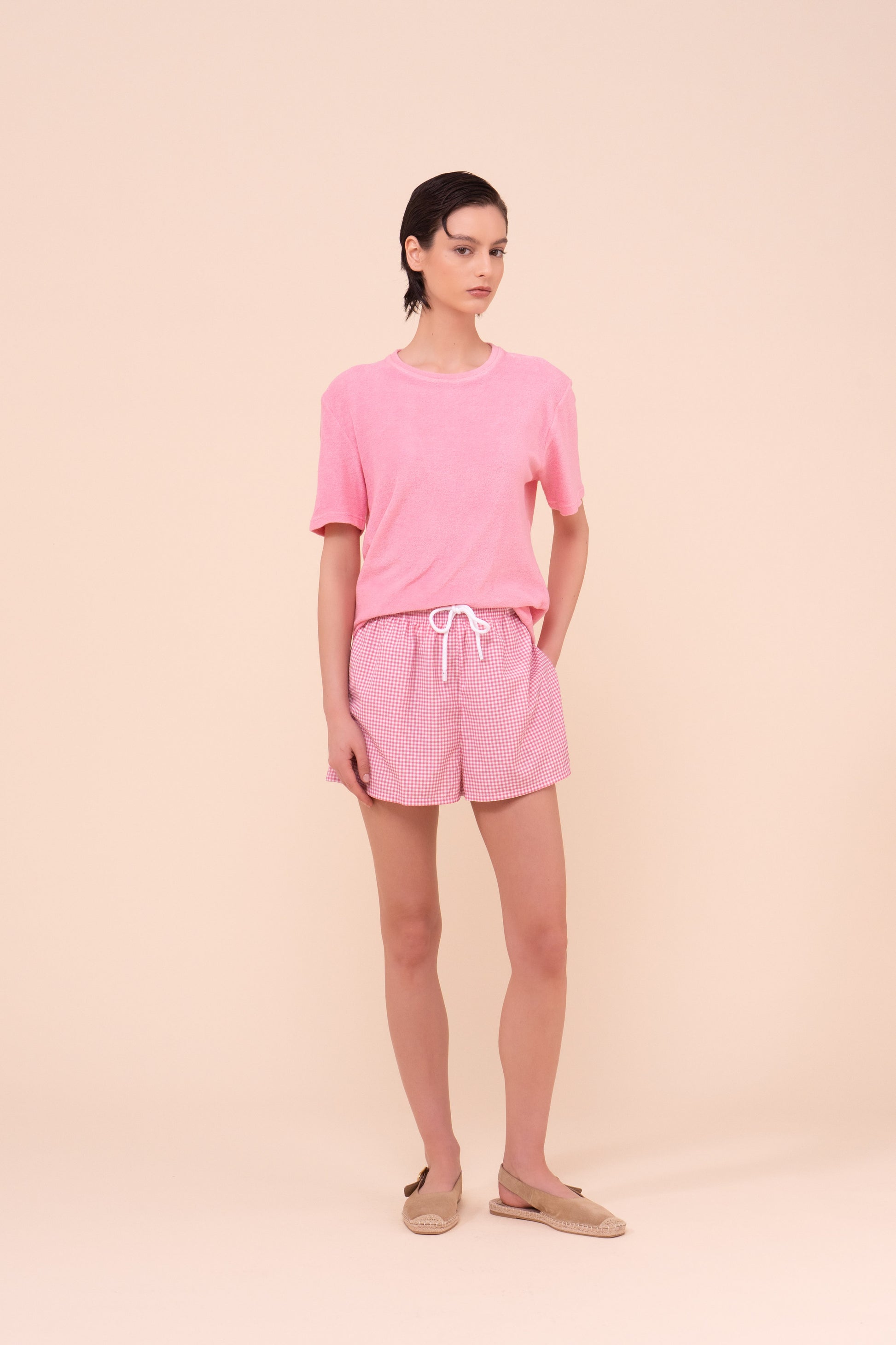 Panarea shorts in tessuto sakar - Fantasia vichy - PETALPINK