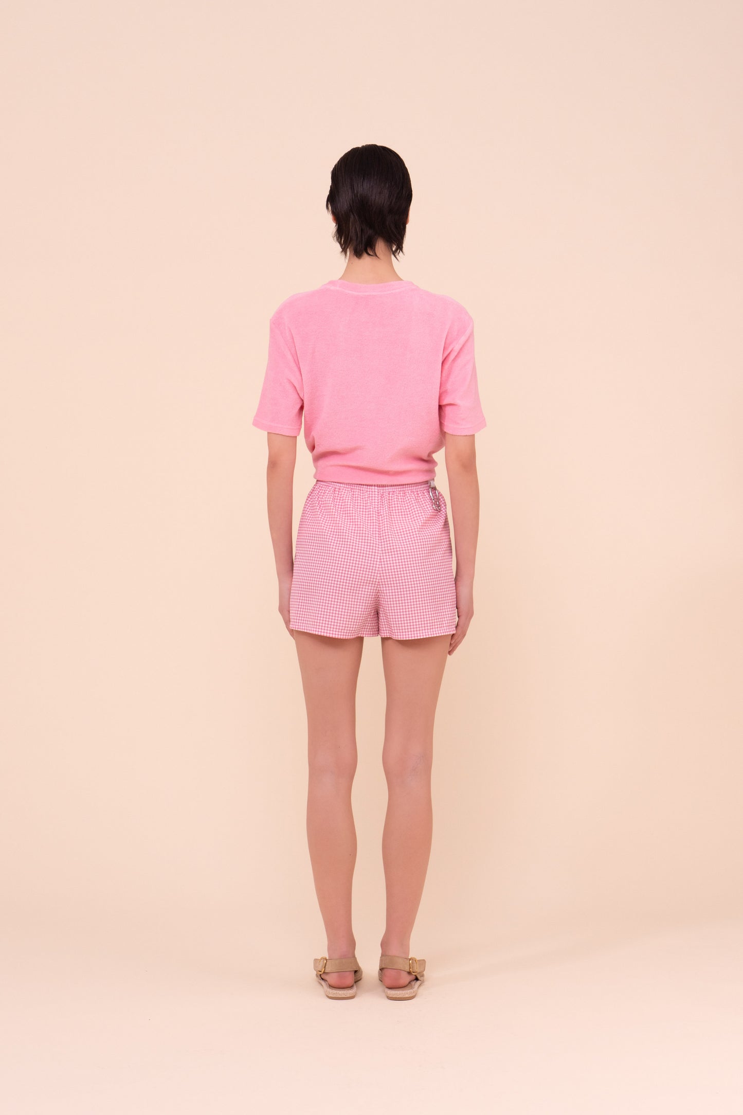 Panarea shorts in tessuto sakar - Fantasia vichy - PETALPINK