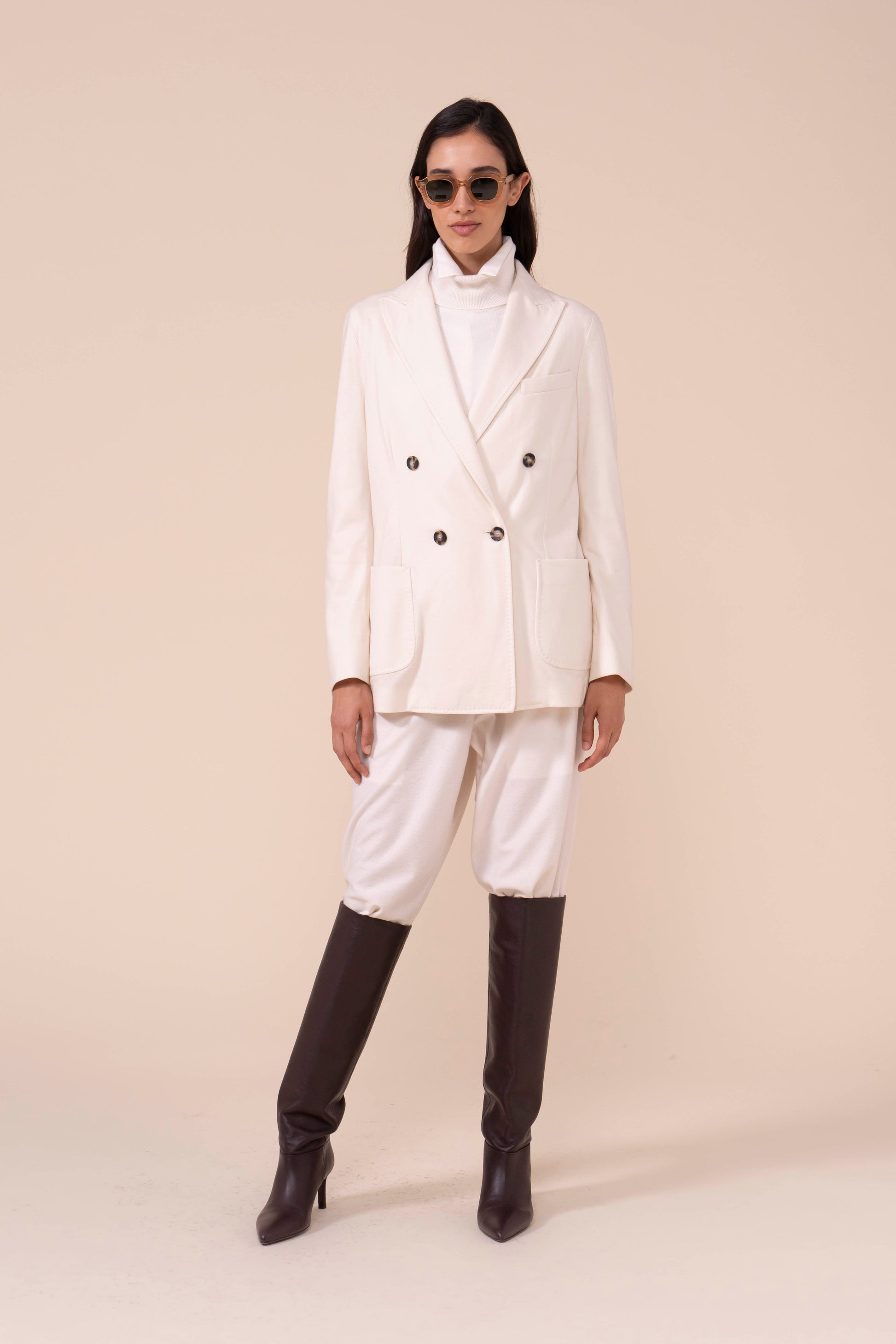 New Dandy blazer doppiopetto in cashmere flanel - ICE