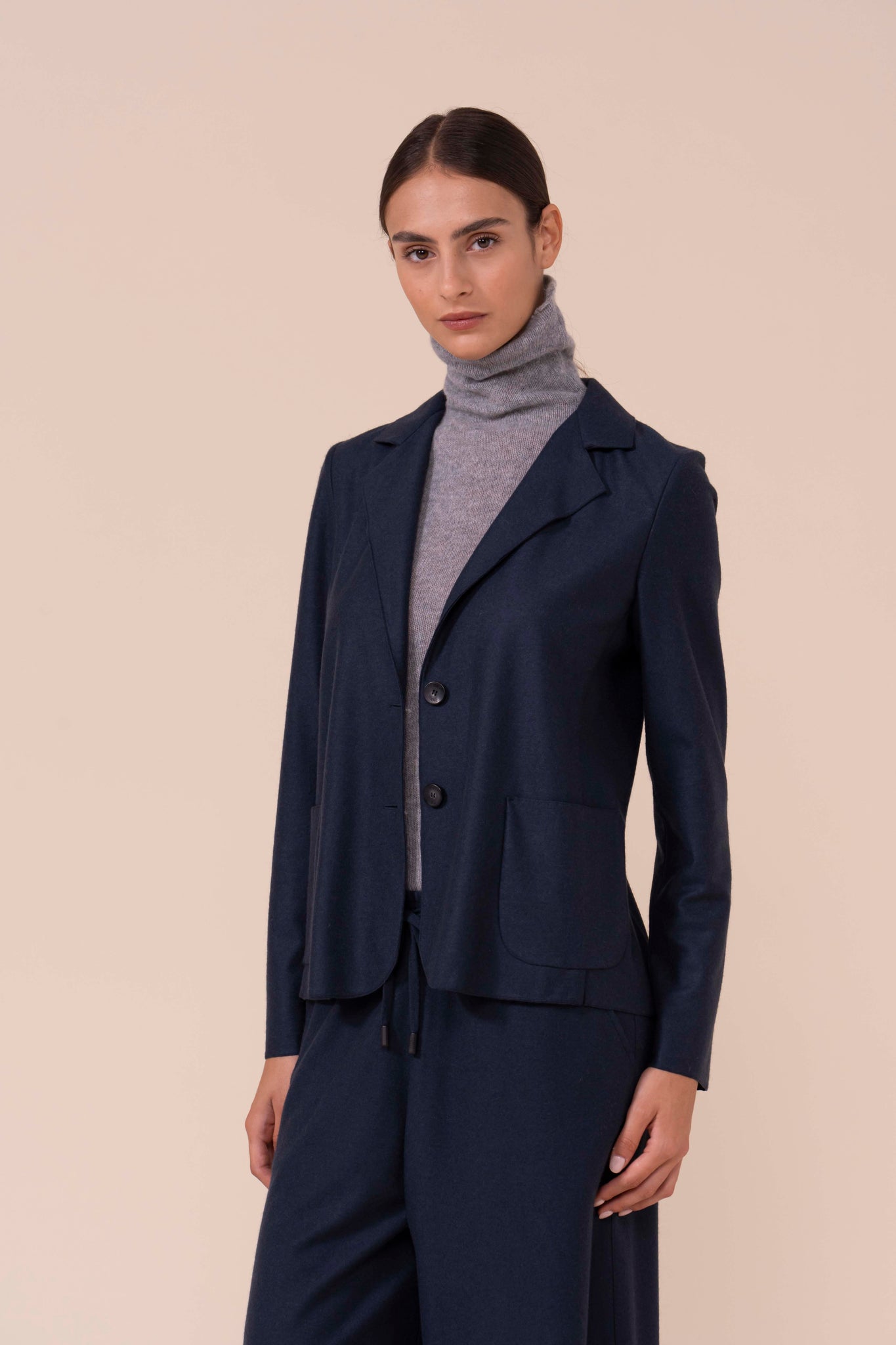 Kelly Cashmere Flanel Jacket - DARKCHOCOLATE