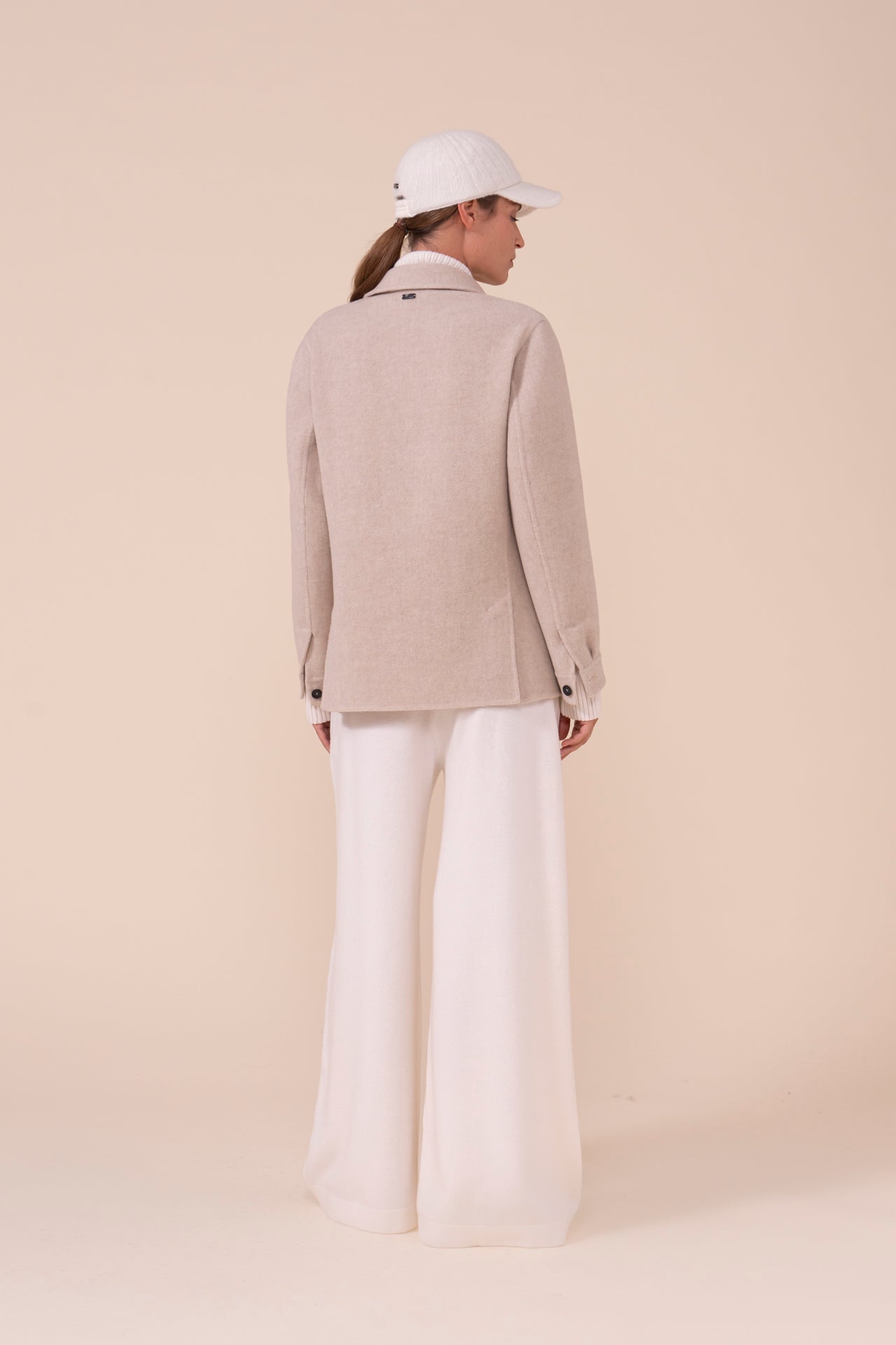 Cambridge giacca in lana e cashmere - ALMOND